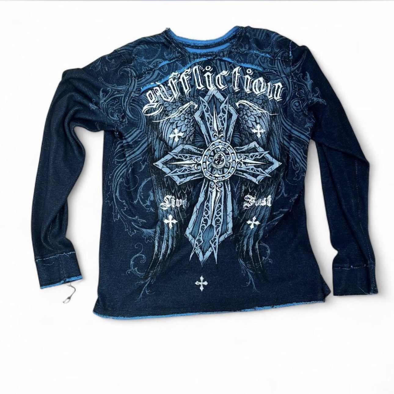 Affliction Affliction Blue Reversible Thermal Tee Size US XL / EU 56 / 4 - 2 Thumbnail