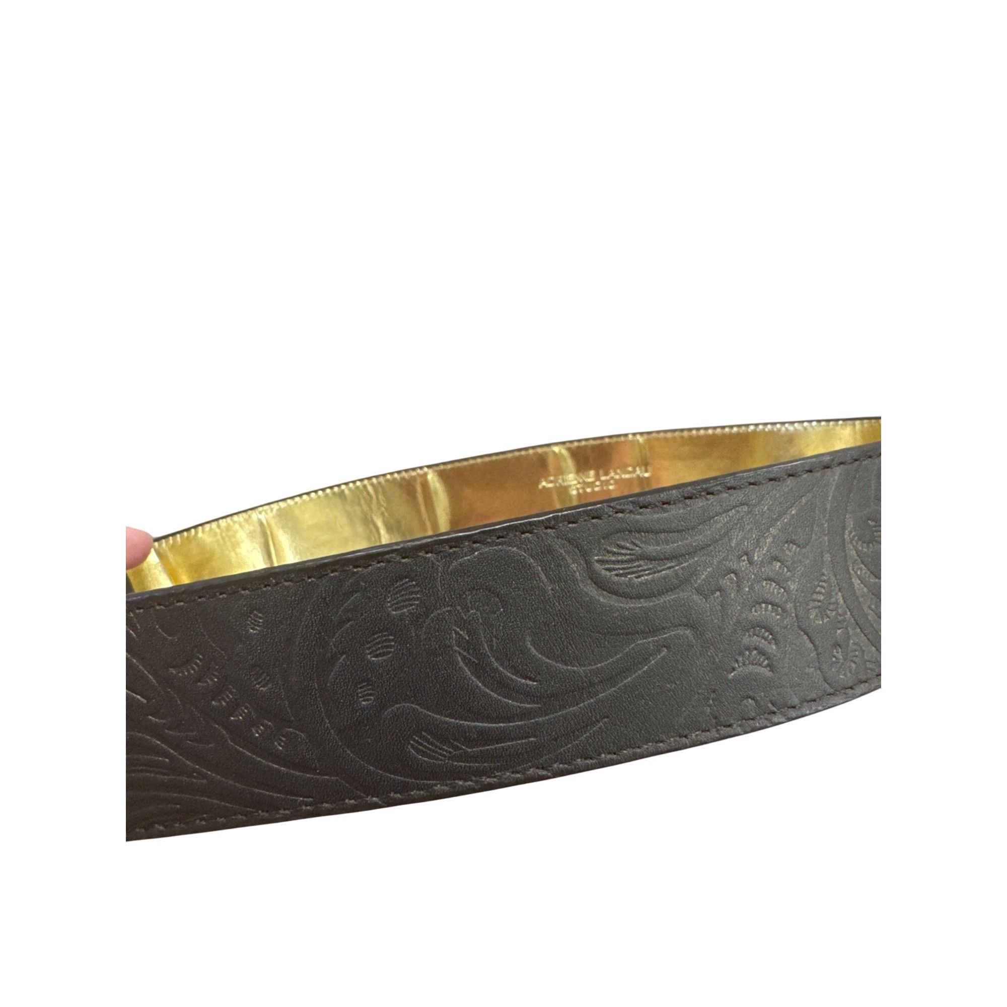Other Adrienne Landau Womens Brown Embossed Leather Belt With Bras Size ONE SIZE - 3 Thumbnail