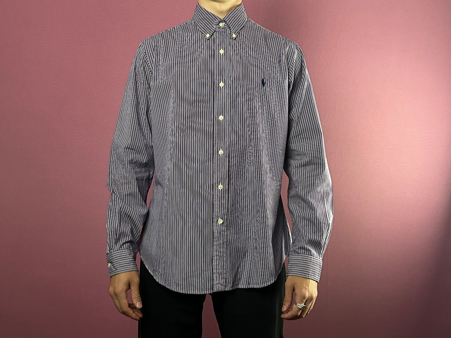 Polo Ralph Lauren × Vintage Polo by Ralph Lauren Vintage Men's Striped Dress Shirt - M Size US S / EU 44-46 / 1 - 3 Thumbnail