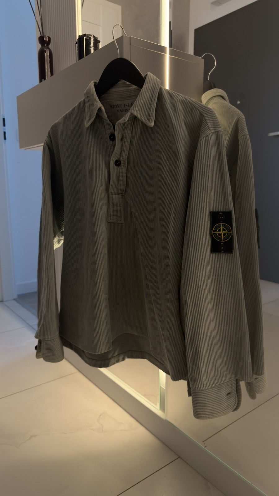 Stone Island Marina Vintage Vertical Badge in Gray, Men's