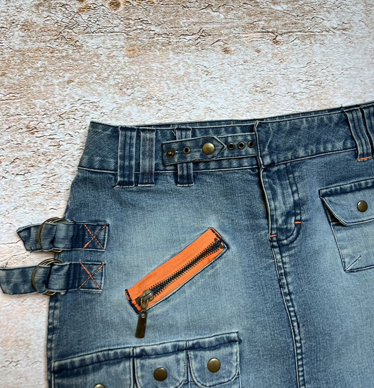 Vintage Vintage Japanese multi pocket cargo denim mini skirt Size 28" / US 6 / IT 42 - 4 Thumbnail