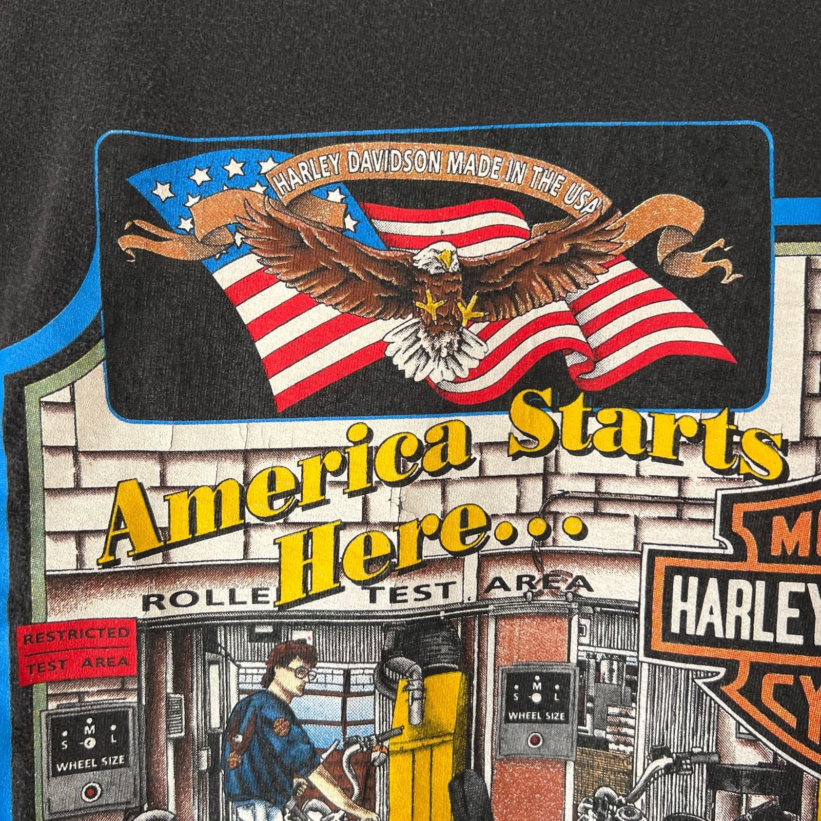 Harley Davidson 90s Harley-Davidson Tee | America Starts Here | York PA | L Size US L / EU 52-54 / 3 - 6 Thumbnail