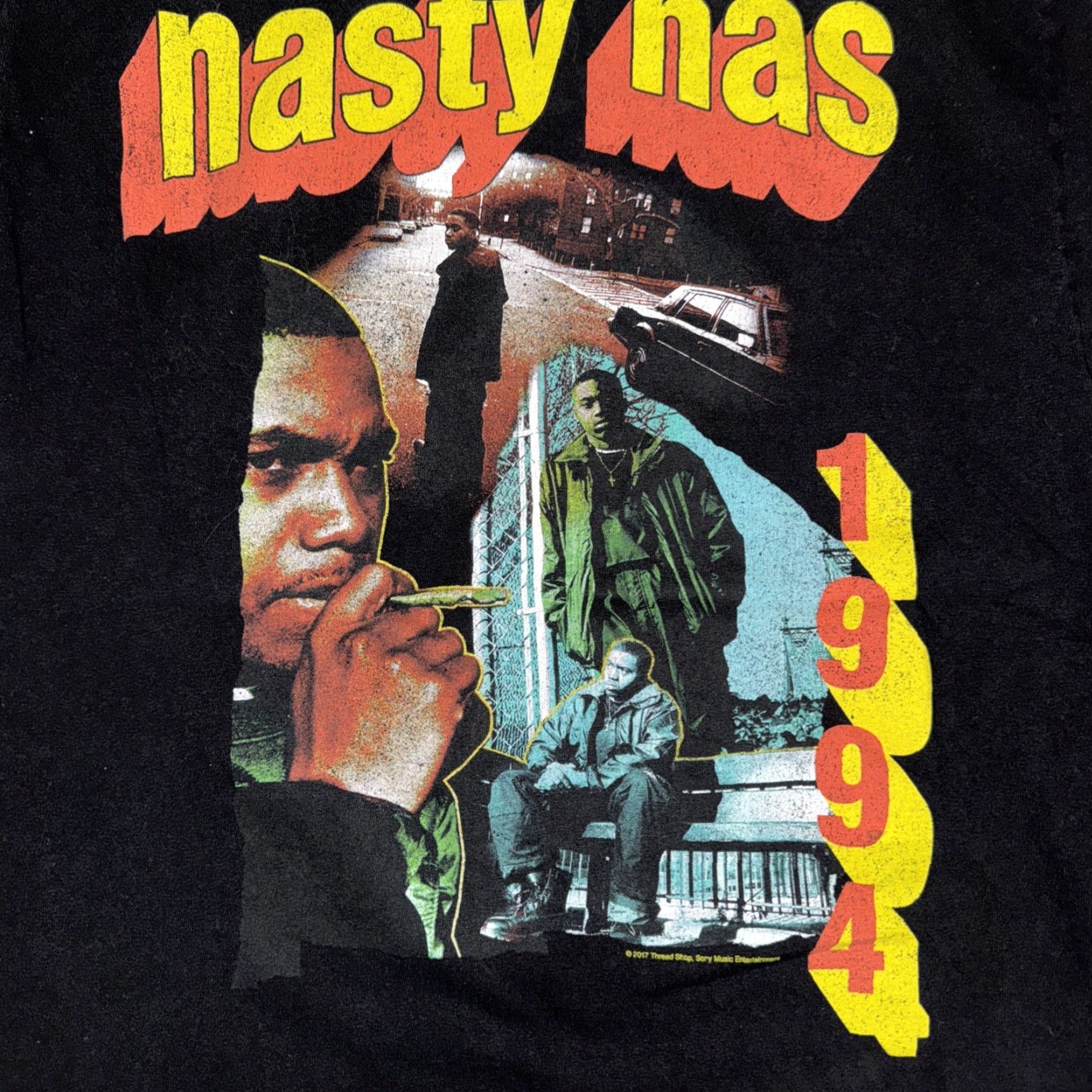 NASA Nas Rap T-Shirt Nasty Nas 1994 Hip Hop Tee Black Size M 19x26 Size US M / EU 48-50 / 2 - 2 Thumbnail