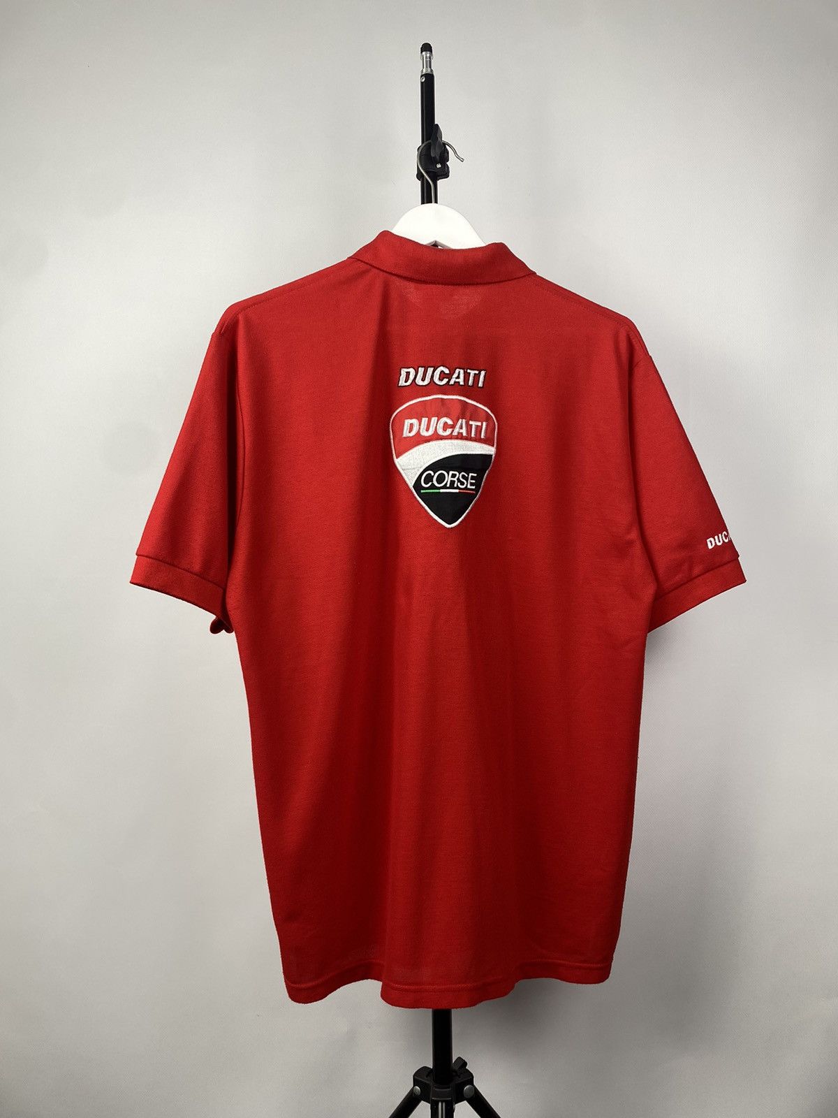 vintage 90s Ducati Corse BIG LOGO racing polo shirt