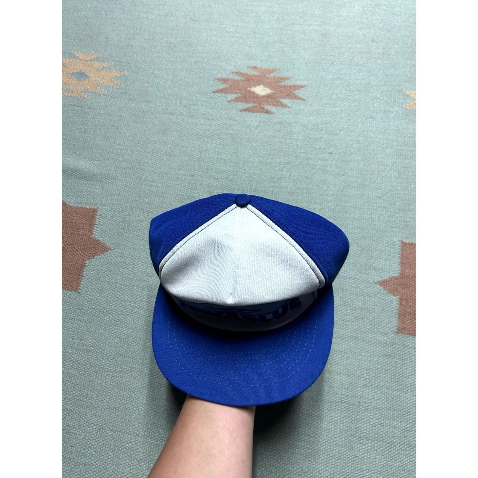 Vintage VINTAGE 80s White Snapback Hat Cap Adjustable True Blue Styrofoam blue white Men Size ONE SIZE - 3 Thumbnail