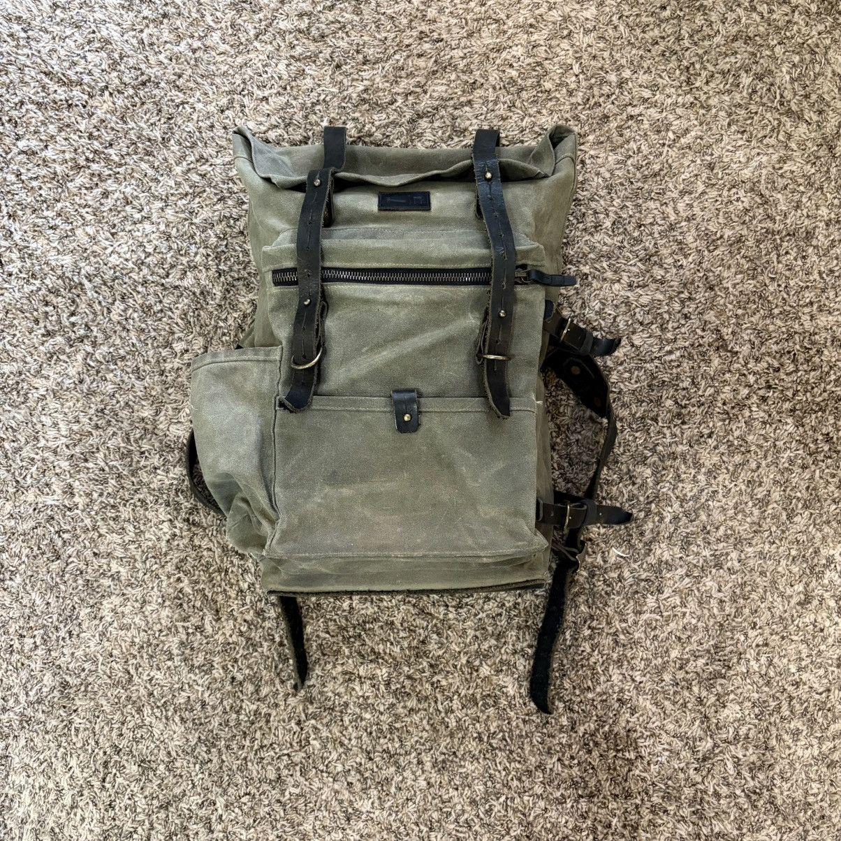 Bradley Mountain Bradley Mountain Wilder Backpack Waxed Canvas Leather Strap Size ONE SIZE - 1 Thumbnail