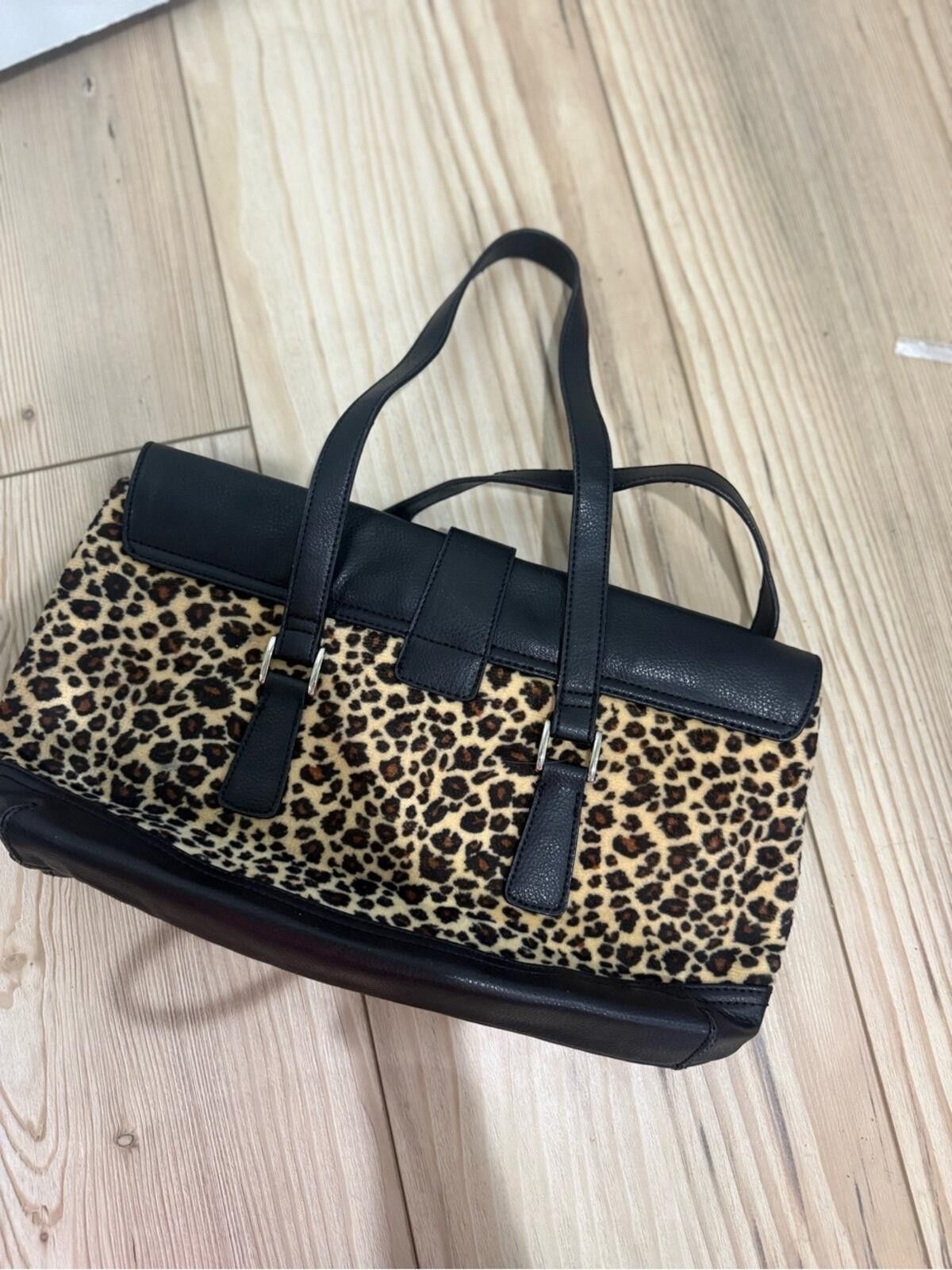 Other Leopard Print Tote Bag with Black Trim Size ONE SIZE - 4 Thumbnail