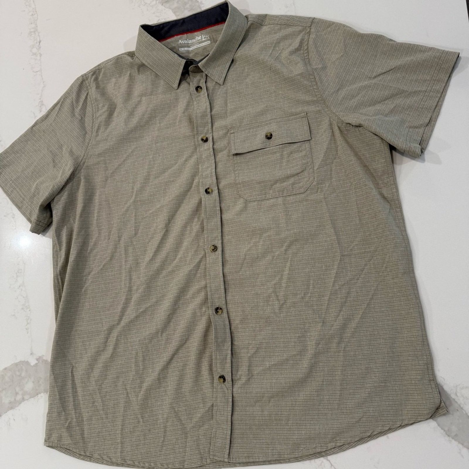 Avalanche Avalanche Casual ShortSleeve ButtonUp Mens XL Beige Outdoors Size US XL / EU 56 / 4 - 2 Thumbnail