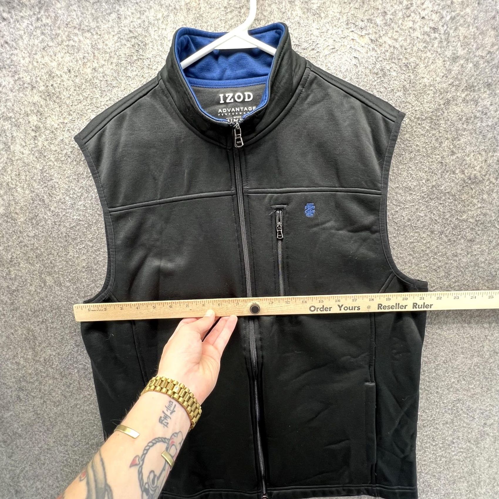 Izod IZOD Advantage Performance Vest Mens M Black Softshell Full Zip Pockets Vest Size US M / EU 48-50 / 2 - 7 Thumbnail