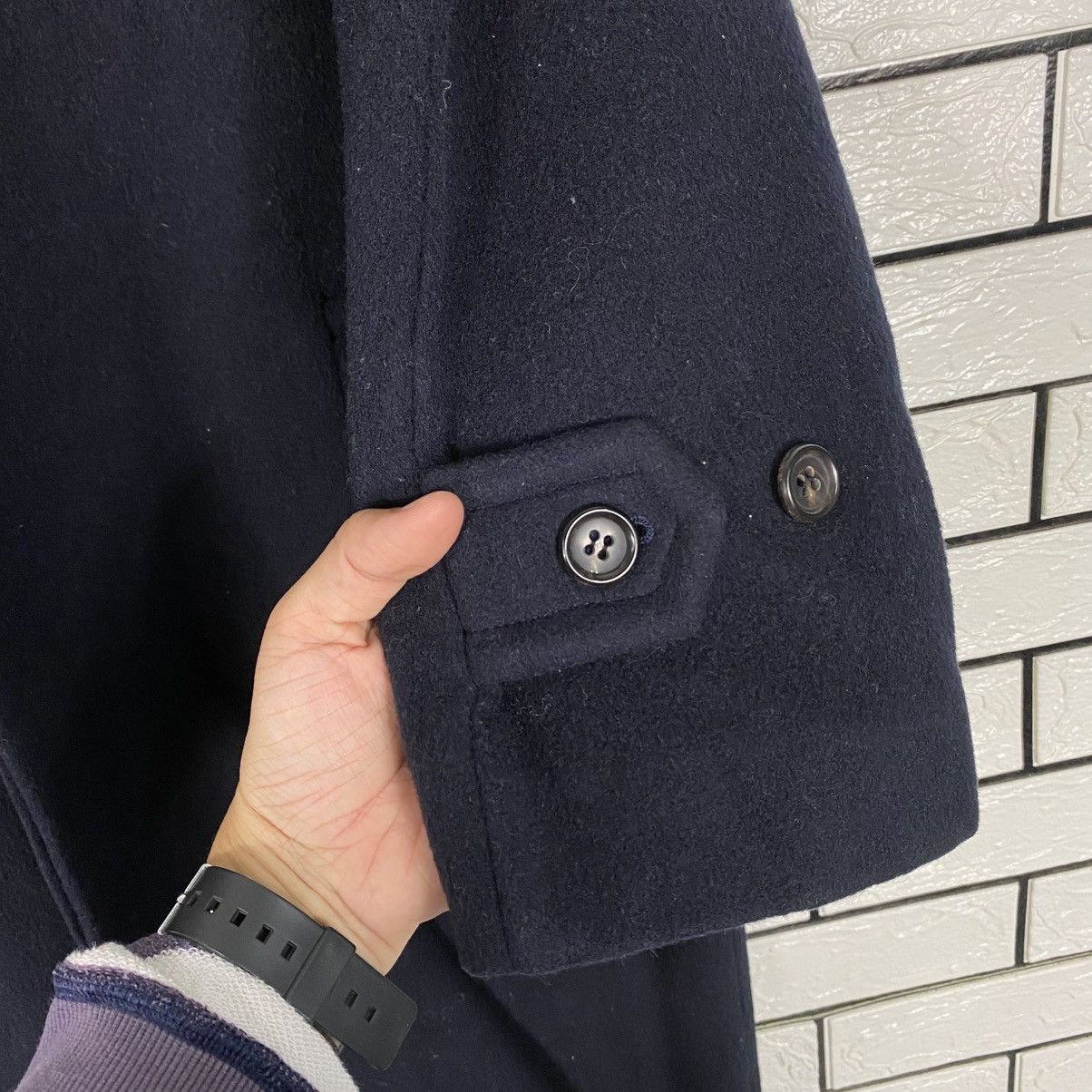 Isamu Katayama Backlash 📌Vintage Wool Overcoat Isamu Ishii Company Herringbone Size US M / EU 48-50 / 2 - 17 Thumbnail