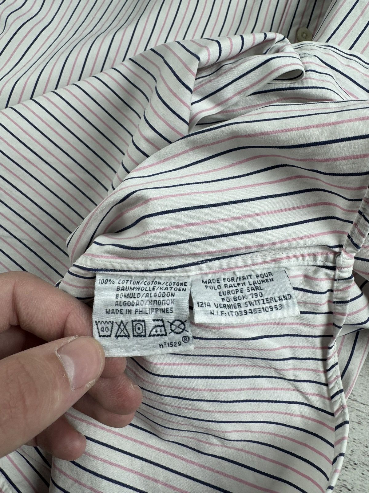 Polo Ralph Lauren Polo Ralph Lauren White Pink Large Size Button Striped Classic LongSleeve Shirt Size US L / EU 52-54 / 3 - 10 Thumbnail