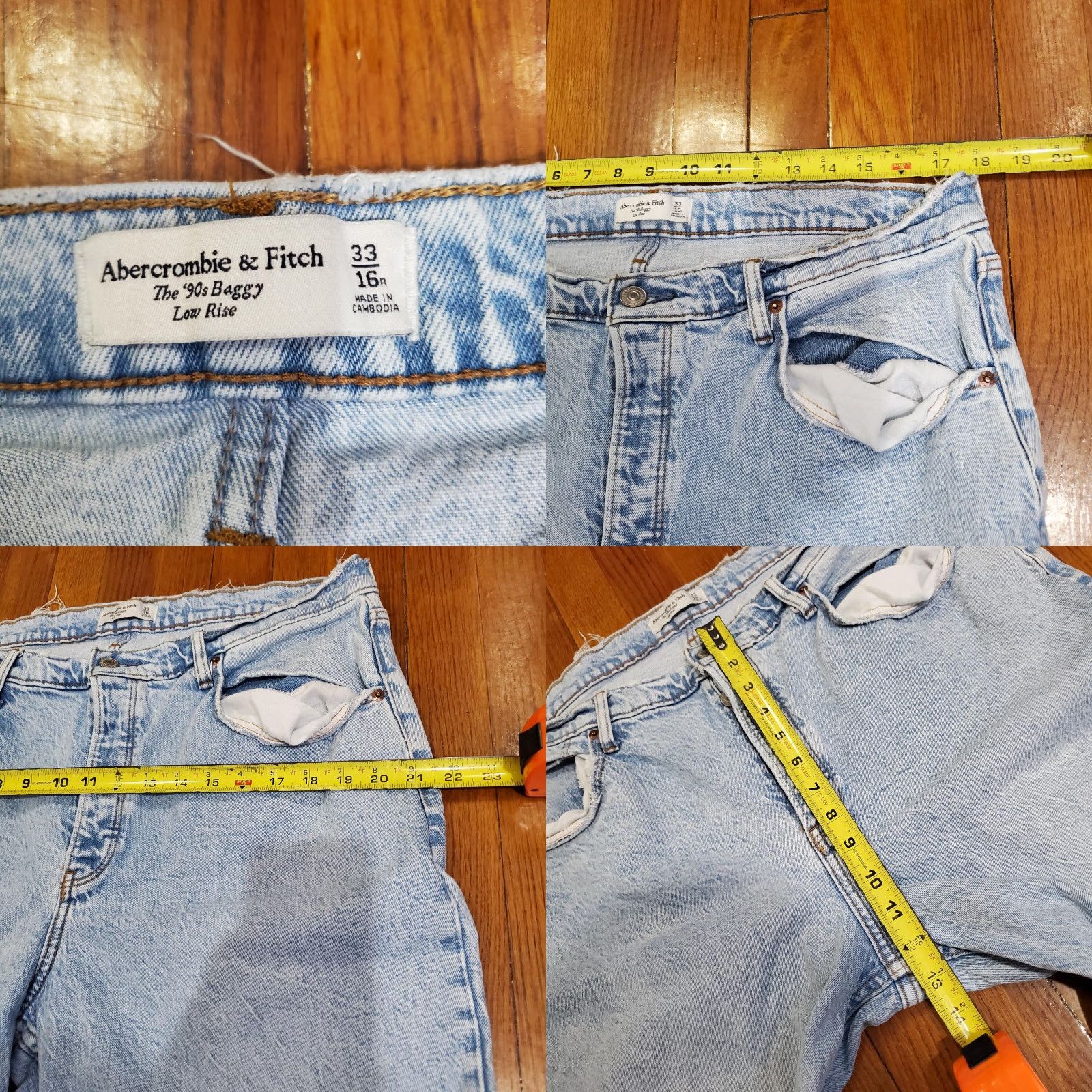 Abercrombie & Fitch Abercrombie & Fitch Jeans Teens 33x29 Blue 90s Baggy Low Rise Wide Leg Denim Size US 33 - 8 Thumbnail