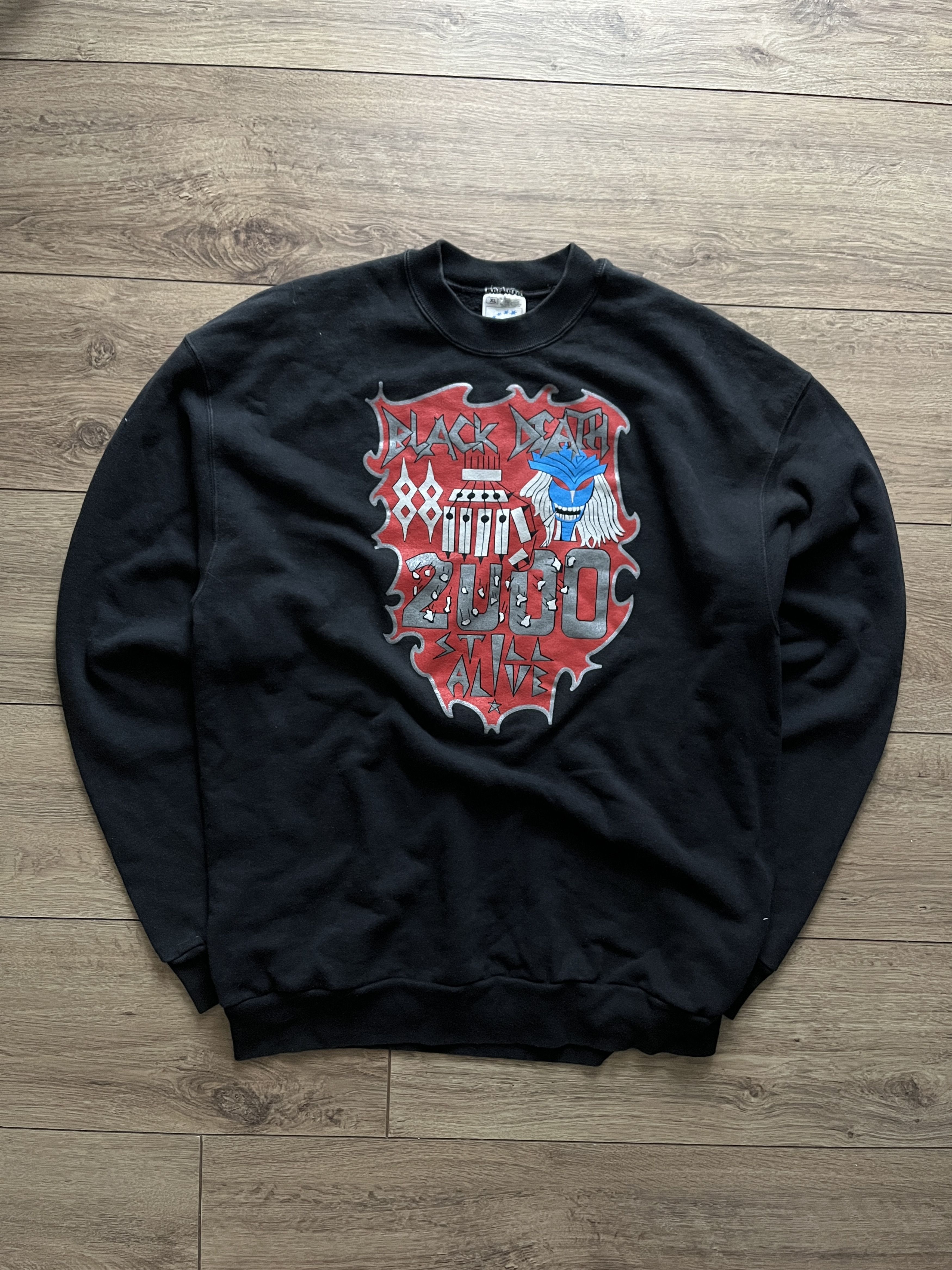 Band Tees × Vintage Vintage Black Death Still Alive crewneck Y2K band tee Size US XL / EU 56 / 4 - 1 Thumbnail