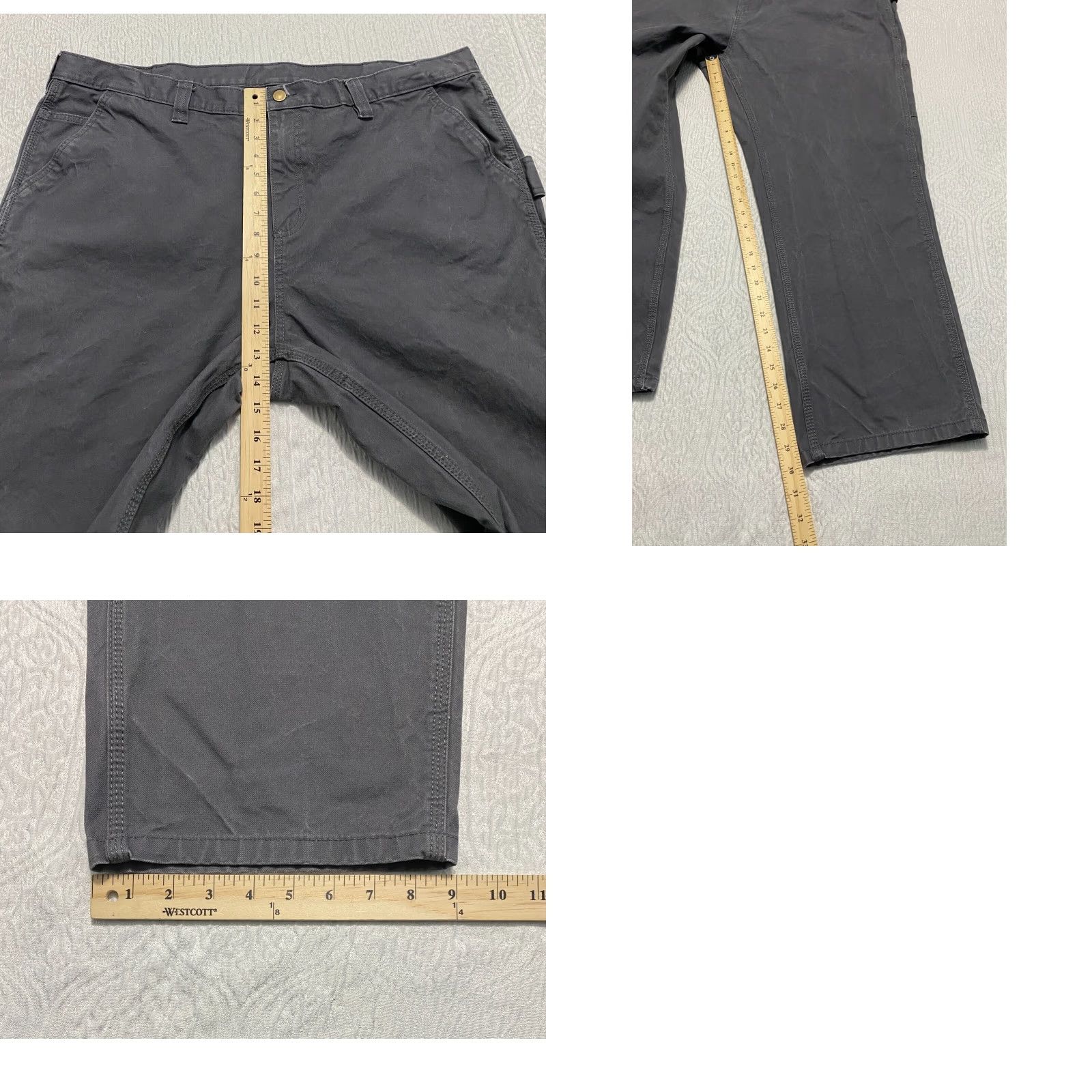 Vintage Brahma Carpenter Pants Wide-Leg Utility Work Men's 44x30 Gray Pants Mens Carpenter Workwear 44 Regular Gray Brahma Size US 44 / EU 60 - 8 Thumbnail