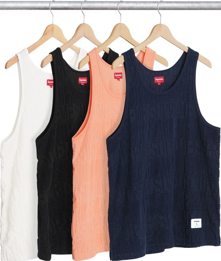 Supreme Supreme Logo Stripe Terry Tank Top Navy Size US M / EU 48-50 / 2 - 1 Preview