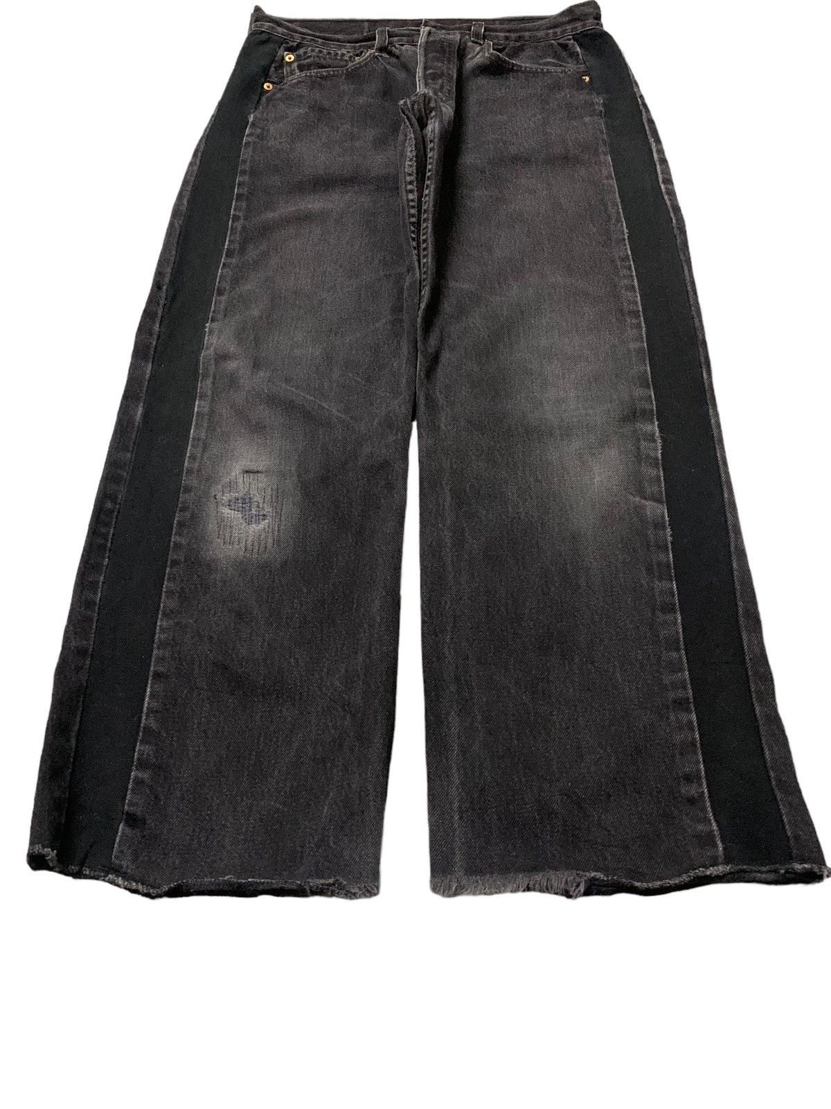 Japanese Brand Levis Baggy Y2k Balenciaga Wide Leg Style Distressed (AC38) Size US 31 - 4 Thumbnail