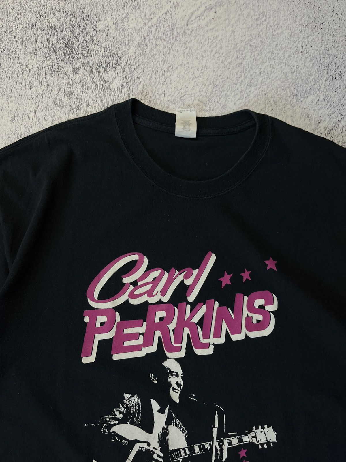 Band Tees Carl Perkins Singned T ee Men T Shirt Black Size US XL / EU 56 / 4 - 10 Thumbnail