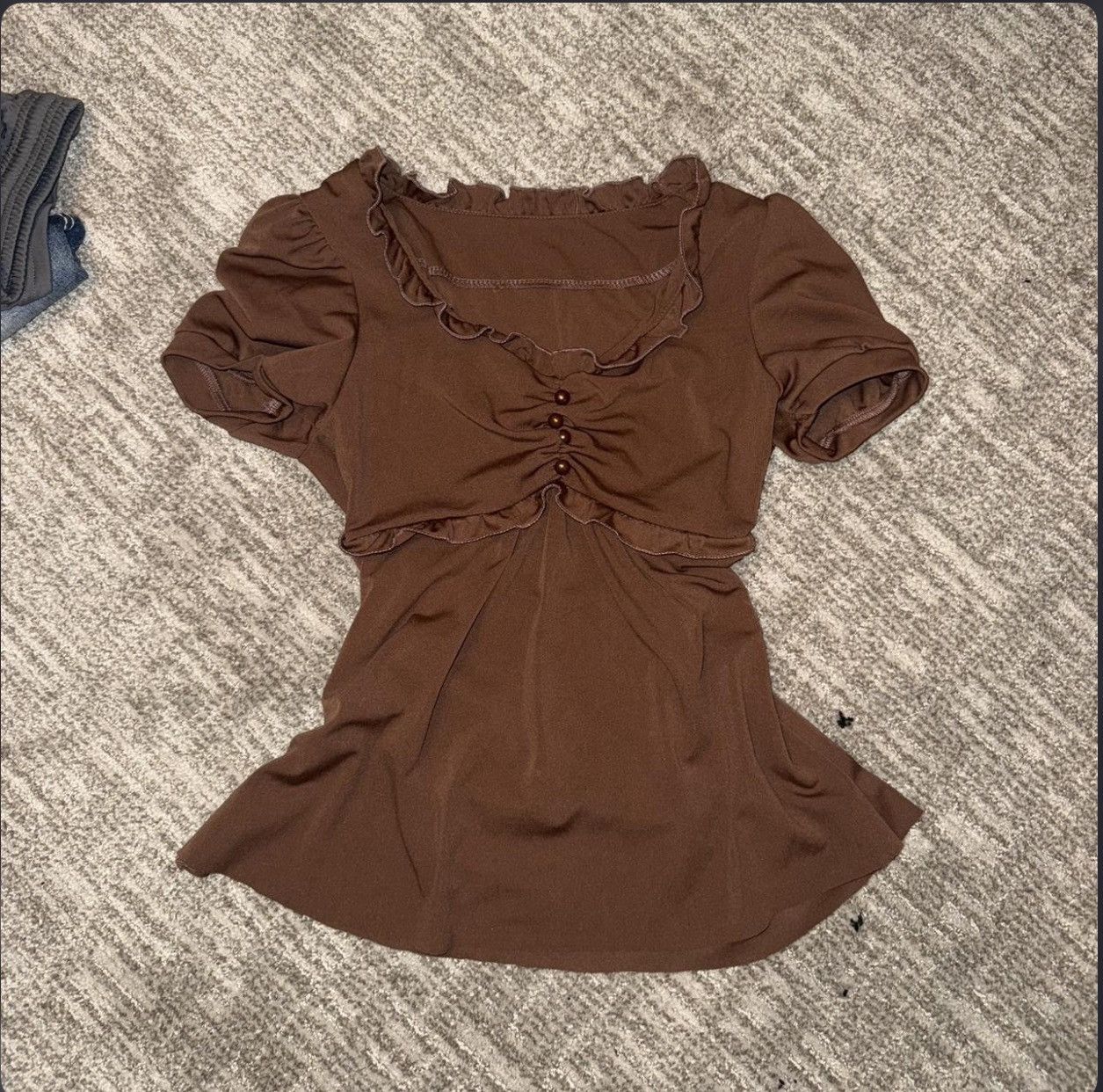 Other brown ruffled flowy top Size M / US 6-8 / IT 42-44 - 1 Thumbnail