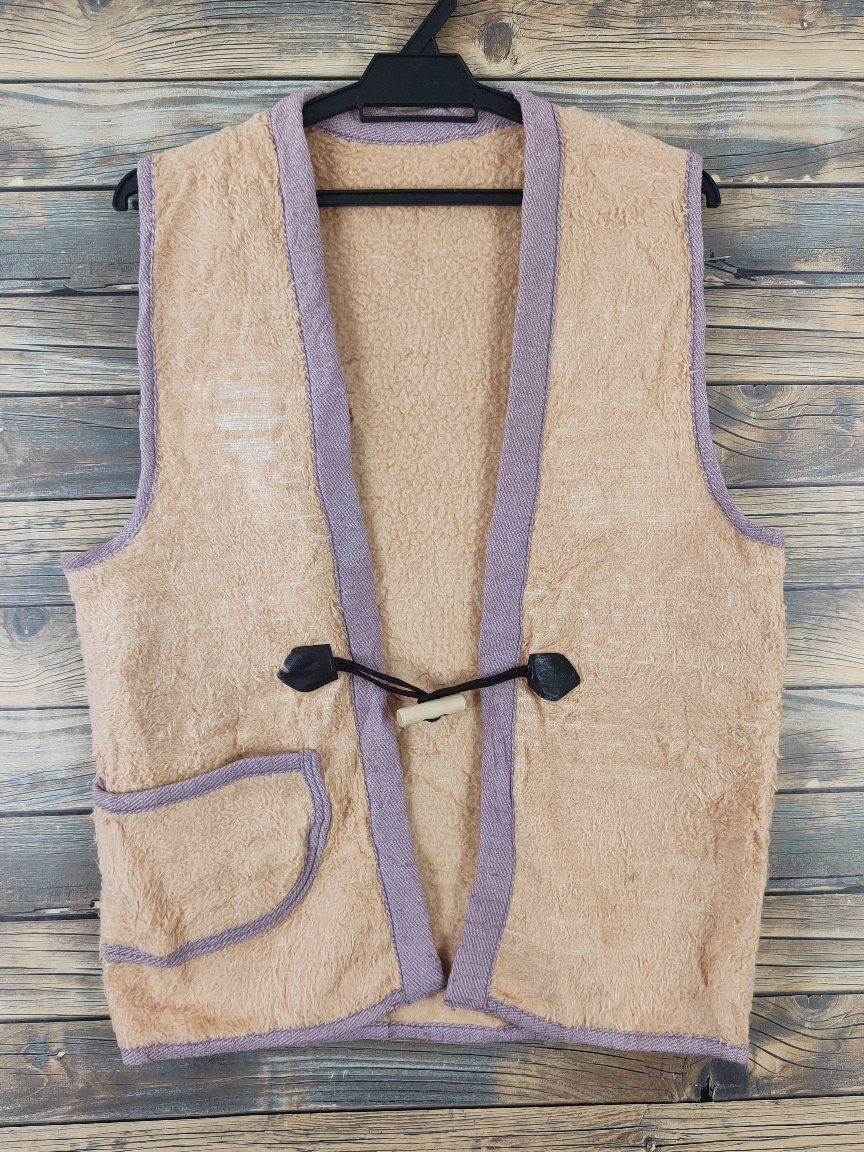 Japanese Brand × Vintage Vintage Japanese Brand Orange Fur Mohair Toggle Vests Size US M / EU 48-50 / 2 - 1 Thumbnail