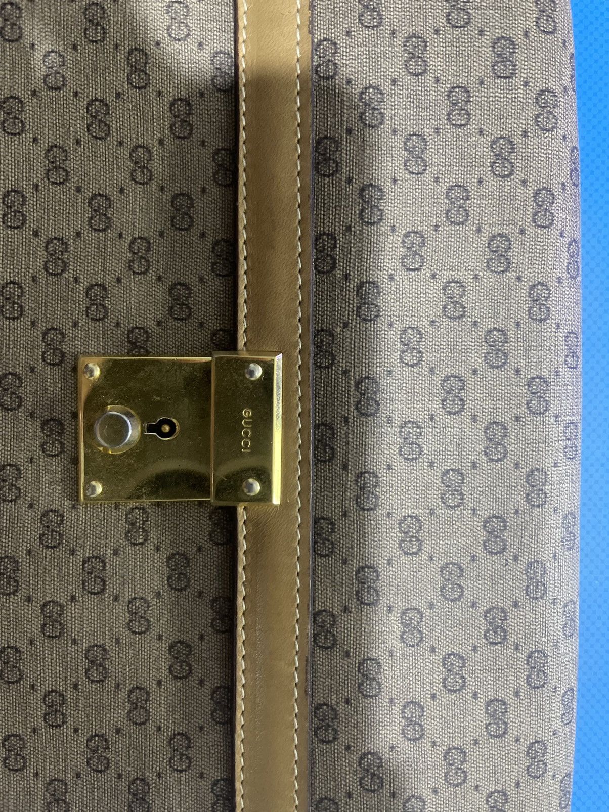 Gucci Vintage Gucci Micro GG canvas and leather clutch bag Size ONE SIZE - 12 Thumbnail