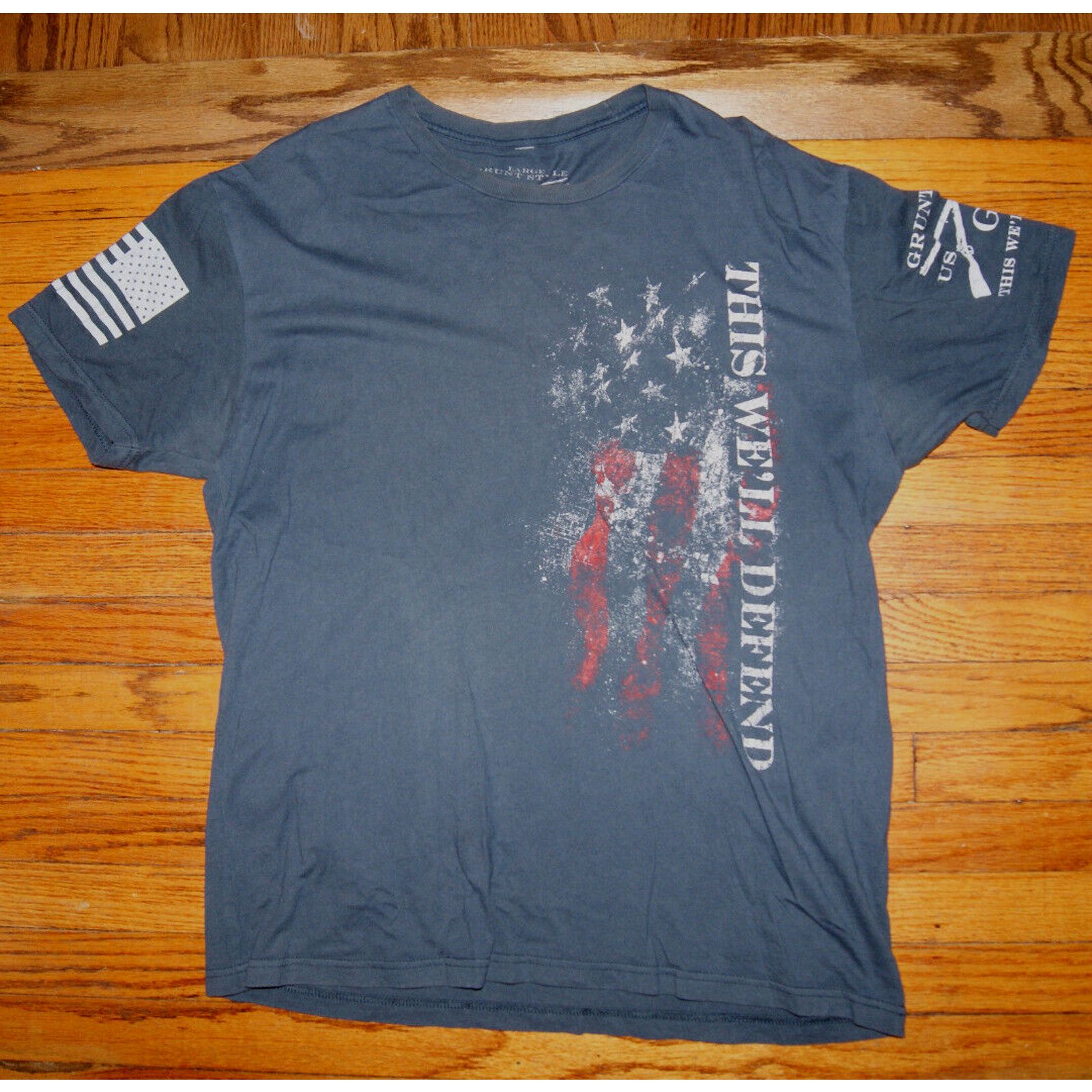 Grunt Style Grunt Style We'll Defend USA Flag Stars Stripes Men L TShirt Size US L / EU 52-54 / 3 - 2 Thumbnail
