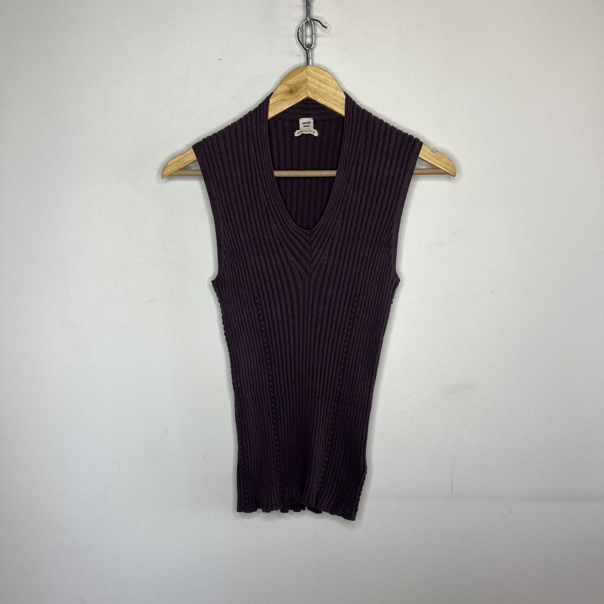 Hermes Hermes Cashmere Sweater Vest Ribbed Purple Size S / US 4 / IT 40 - 1 Thumbnail