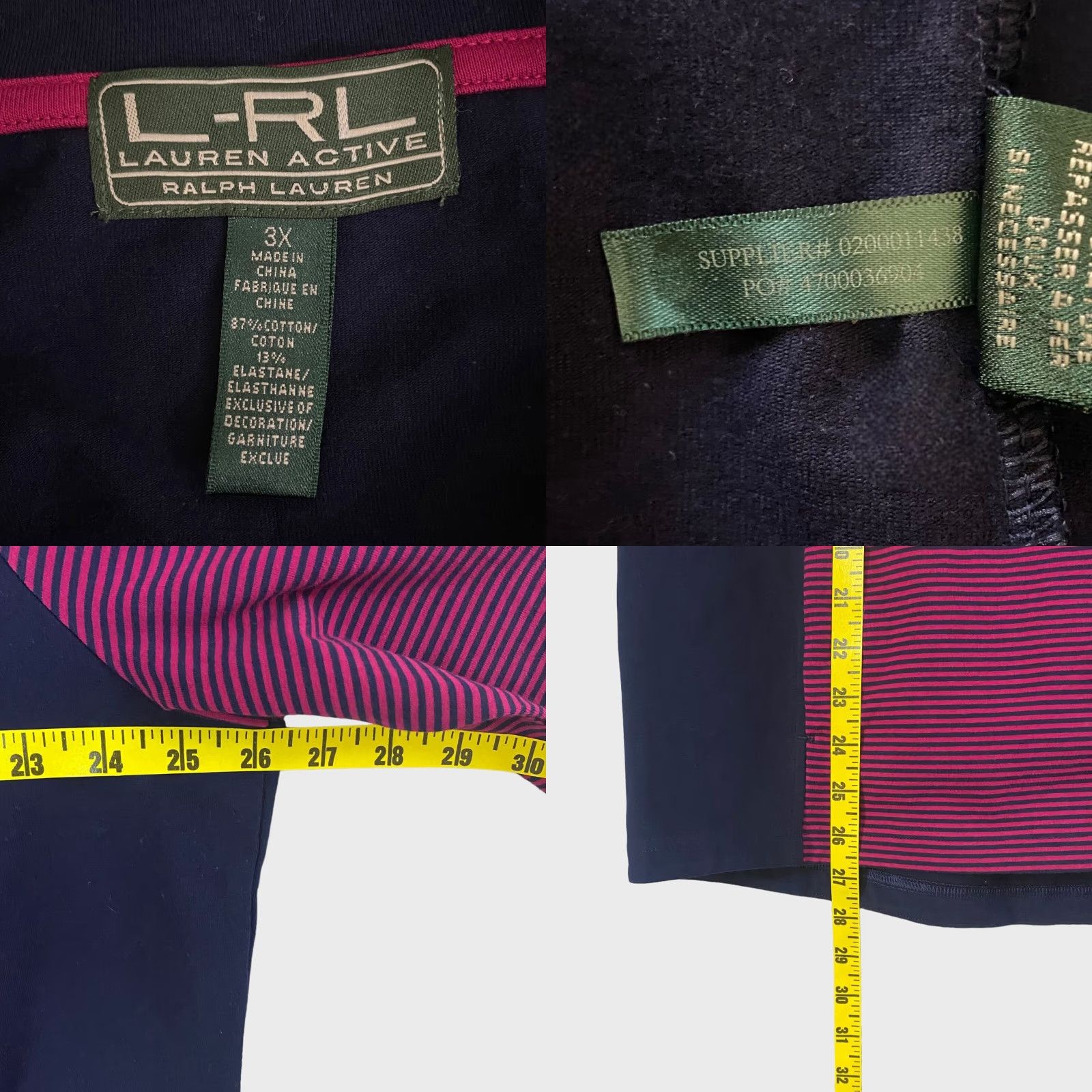 Ralph Lauren VINTAGE Lauren Ralph Lauren Jacket Womens Plus 3X Pink Stripe Full-Zip Cotton Blend Y2K Striped Size XXL / US 16-18 / IT 52-54 - 8 Thumbnail