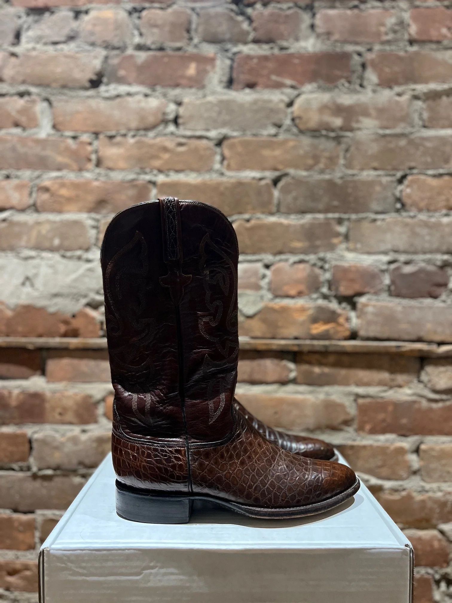 Lucchese Lucchese Full Quill Caiman Cowboy Boots Size US 8 / EU 41 - 2 Thumbnail