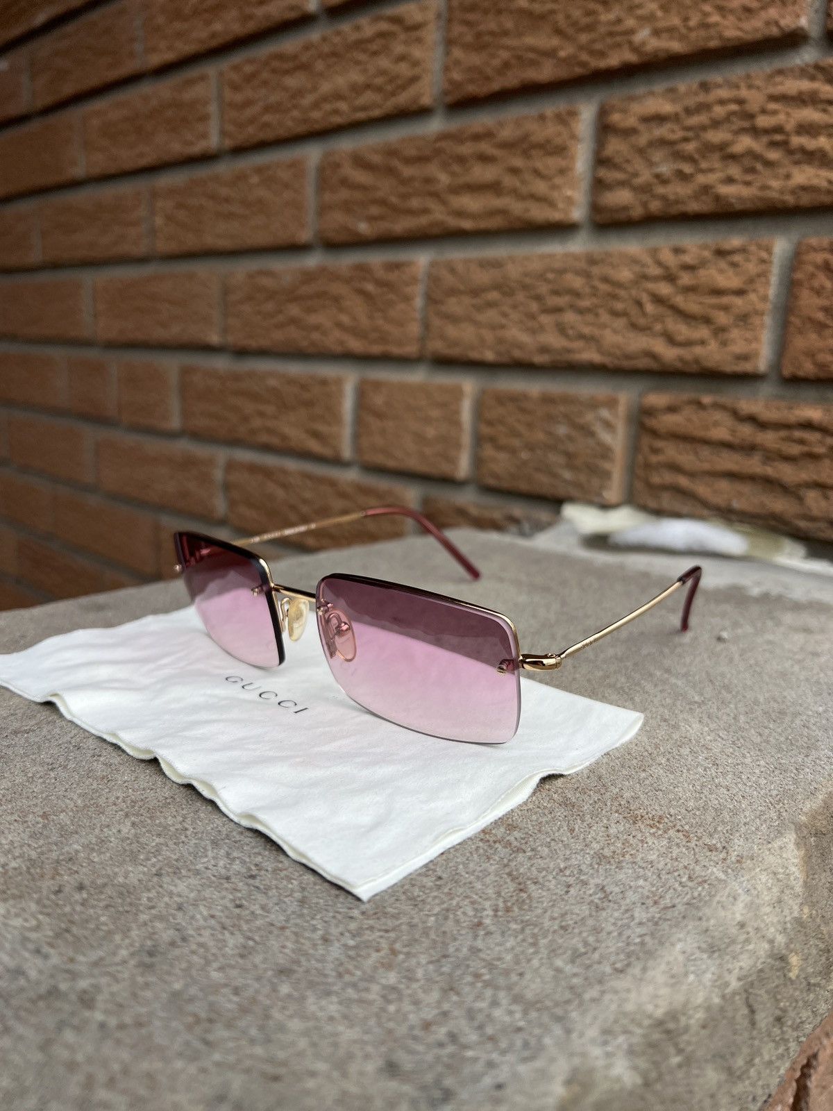 Gucci Gucci GG1653 Rose Rimless Sunglasses Made in Italy Y2K  display picture 1