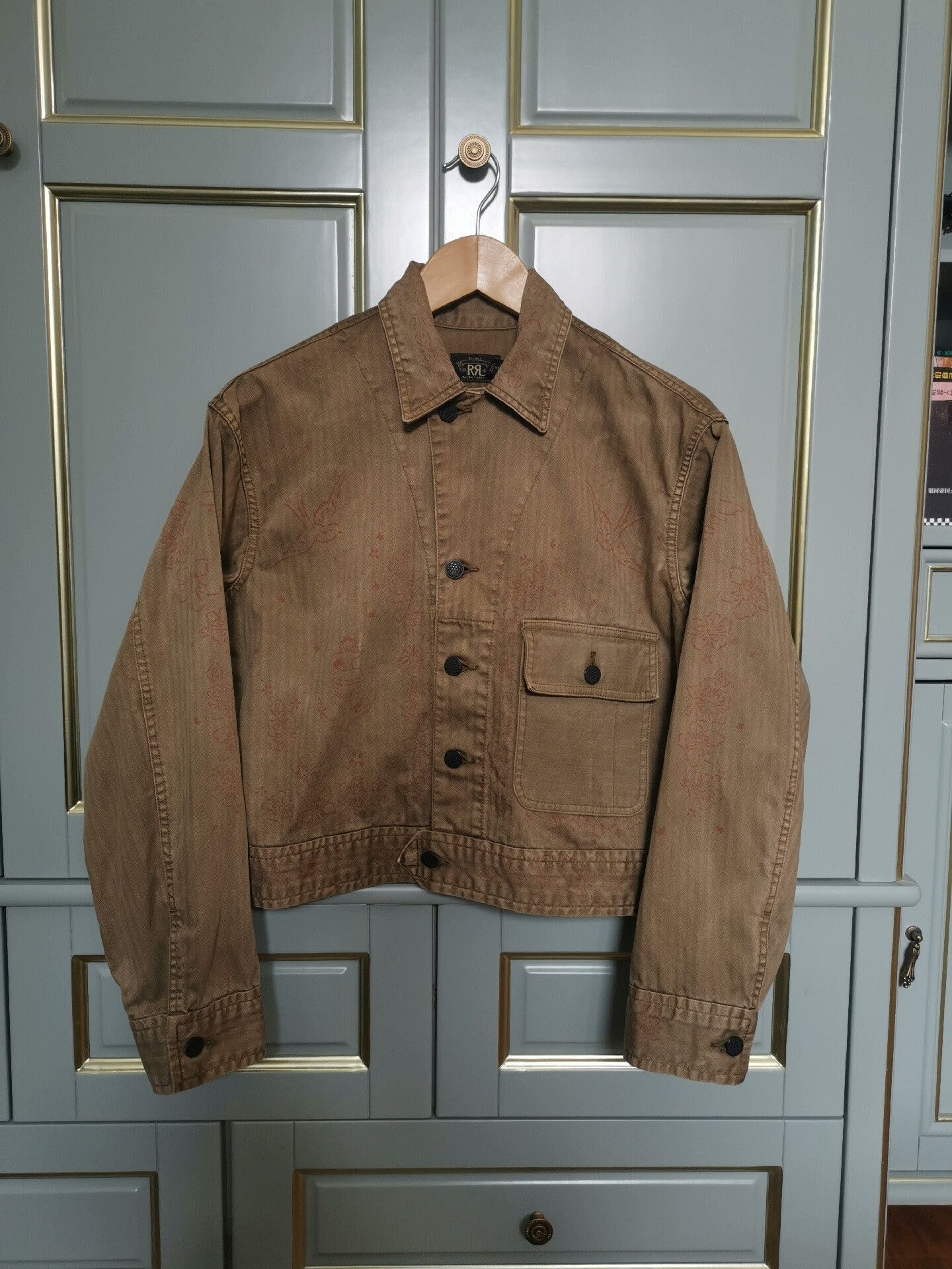 RRL Ralph Lauren RRL Double RL Women's Khaki Printed Jacket Size US S / EU 44-46 / 1 - 1 Thumbnail