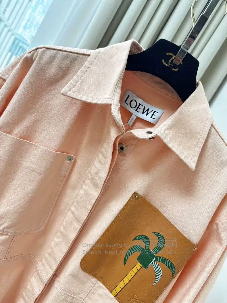 Loewe Loewe Palm Leaf Leather Patch Pocket, Orange Pink Denim Ja Size XS / US 0-2 / IT 36-38 - 4 Thumbnail