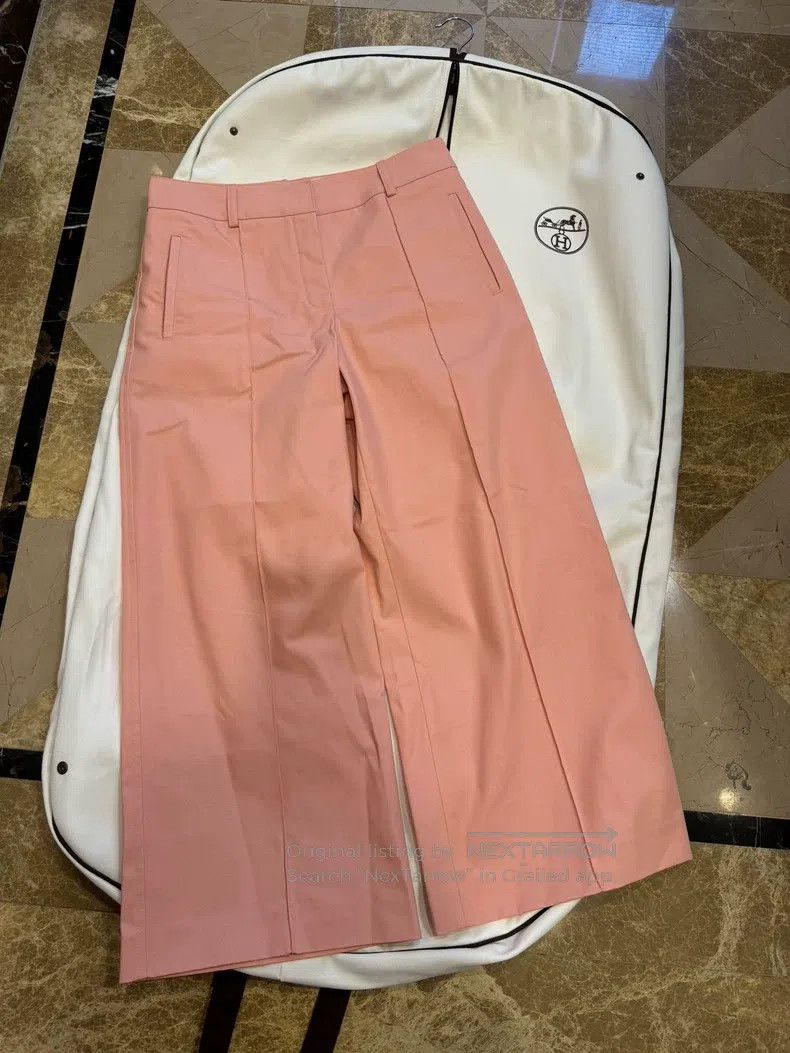 Hermes Hermes Pink wide-leg trousers Size 25" / US 0 / IT 36 - 9 Thumbnail