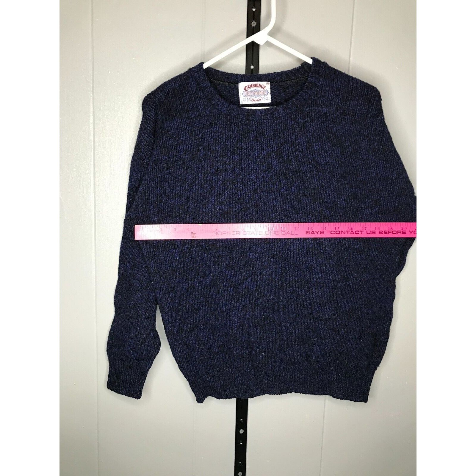 Vintage VTG Cambridge Dry Goods Sweater Women Medium Blue Black Wool Size M / US 6-8 / IT 42-44 - 5 Thumbnail