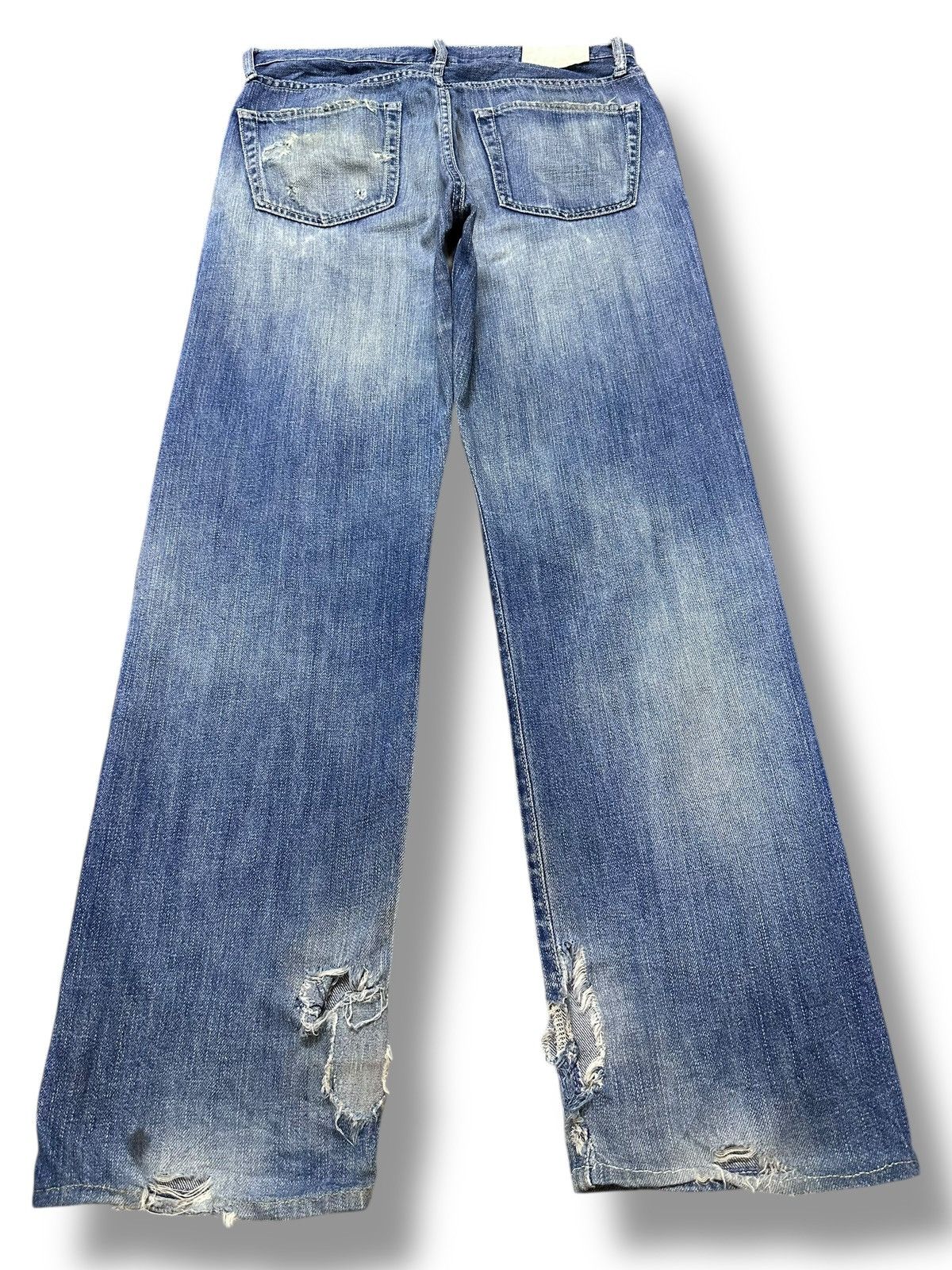 Japanese Brand Uniqlo Distressed Vintage Jeans With Baggy Loose Style Faded Size US 32 / EU 48 - 2 Thumbnail