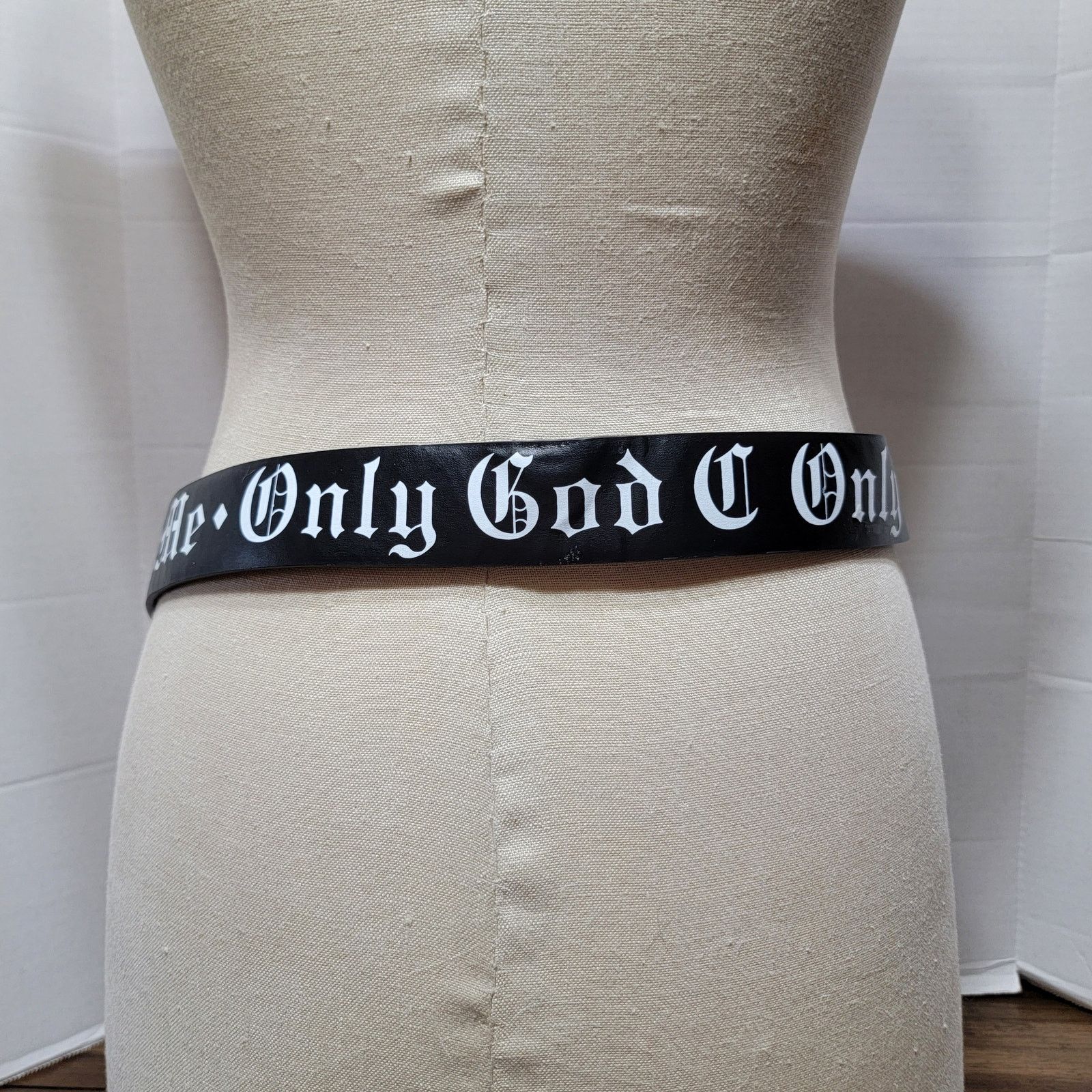 Other Black & White Unisex Belt "Only God Can Judge Me"-Size 1 (8) Size ONE SIZE - 3 Thumbnail