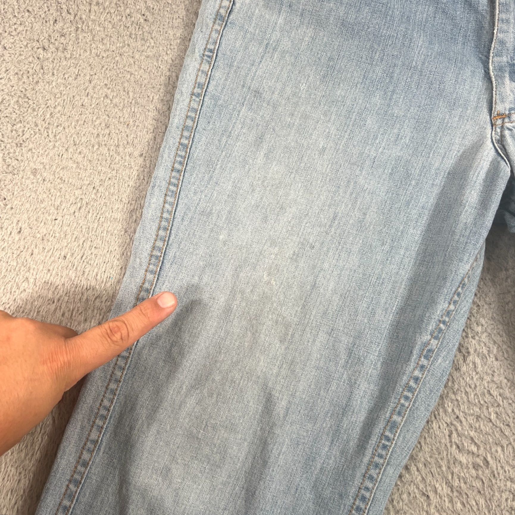Lee VINTAGE Lee Jeans 35x27 Bootcut Flared Blue Denim Made in USA Mens Size US 35 - 5 Thumbnail