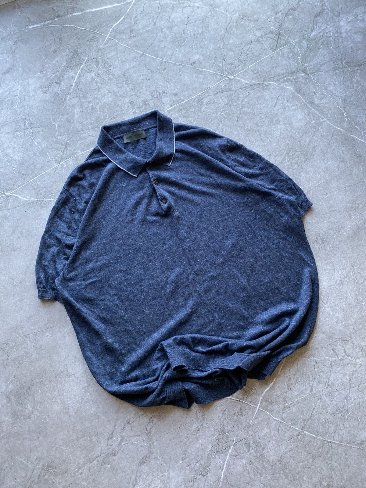 Iris von Arnim Iris von Arnim Uomo Relaxed Linen Polo Shirt Made in Italy Size US XXL / EU 58 / 5 - 1 Thumbnail