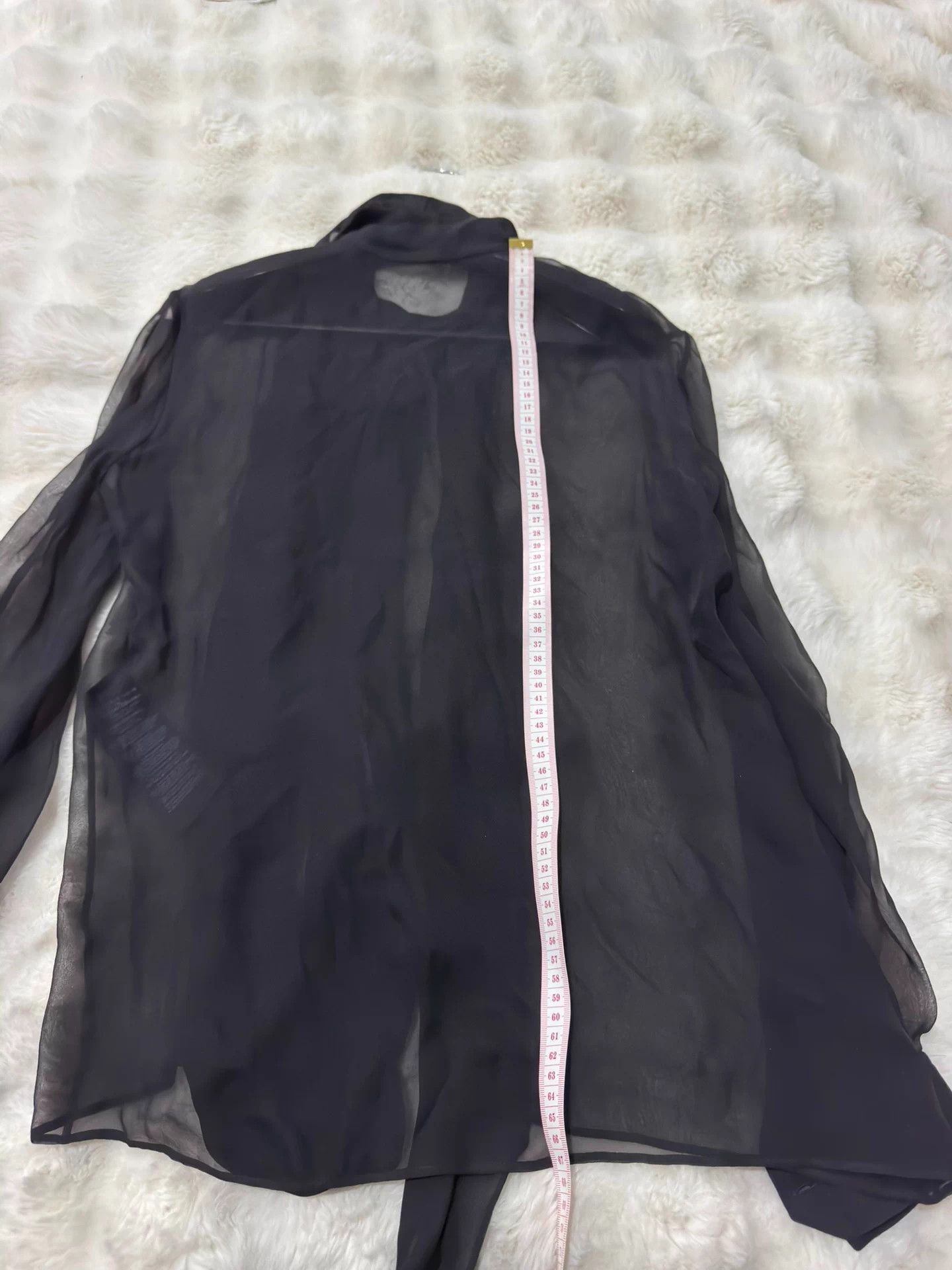 Saint Laurent Paris YSL Silk Sheer Blouse 37 Defects Size S / US 4 / IT 40 - 6 Thumbnail