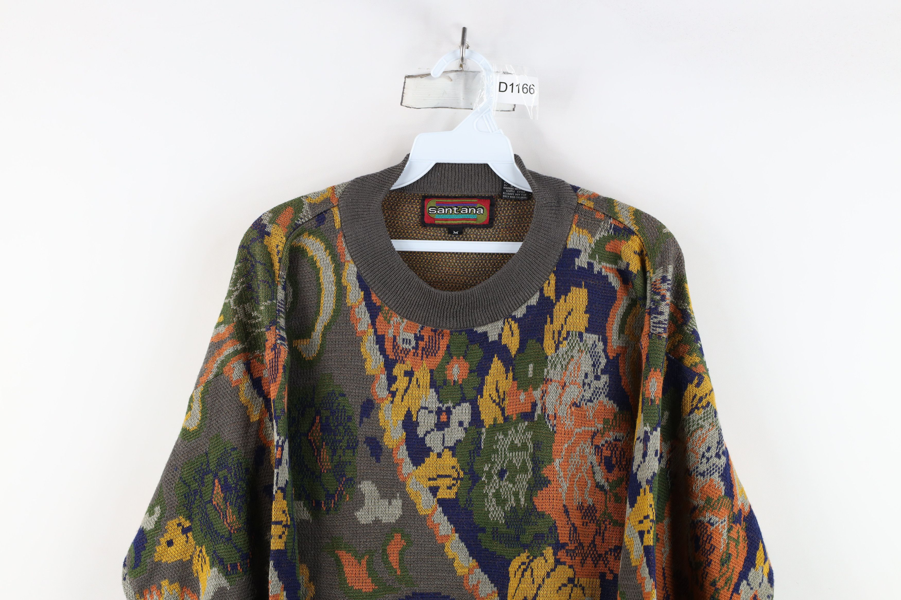 Vintage Vintage 90s Streetwear Paisley Flower Floral Knit Sweater Size M / US 6-8 / IT 42-44 - 2 Thumbnail