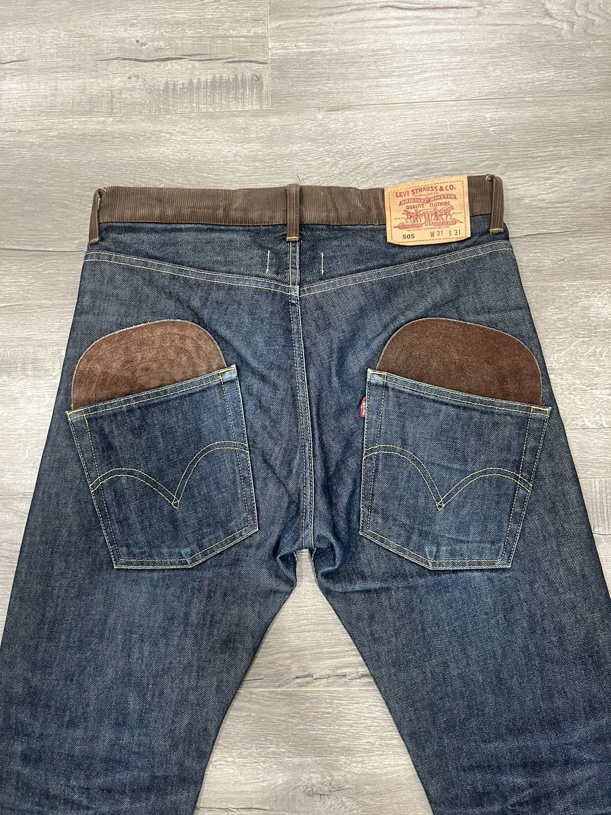 Junya Watanabe Junya Watanabe AD2011 Raw Denims Brown Inserts Size US 32 / EU 48 - 3 Thumbnail