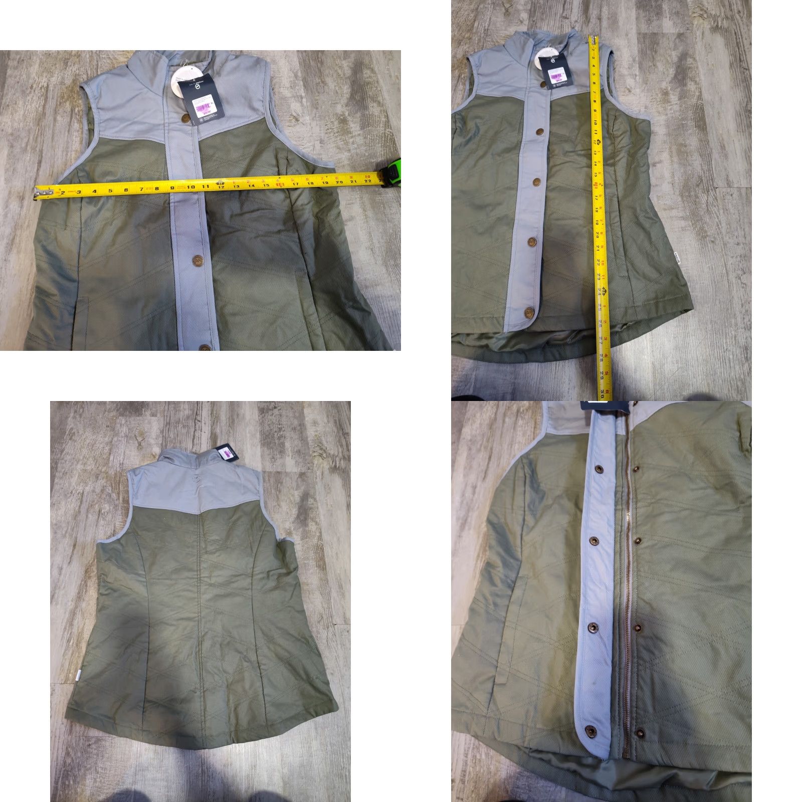 Vintage Magellan Outdoors Women’s XL Campfire Quilted Vest Olive Green Button Zip NWT Size XL / US 12-14 / IT 48-50 - 8 Thumbnail