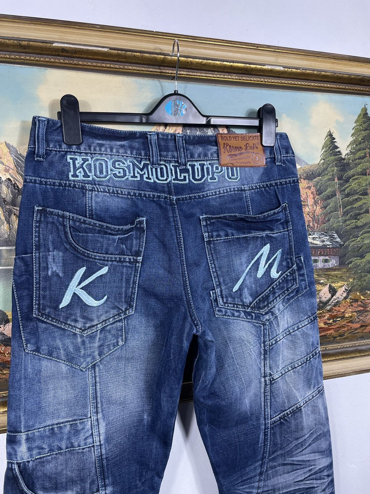 Japanese Brand Kosmo Lupo Black Vintage Denim Jeans Avant Garde Trousers Size US 34 / EU 50 - 10 Thumbnail