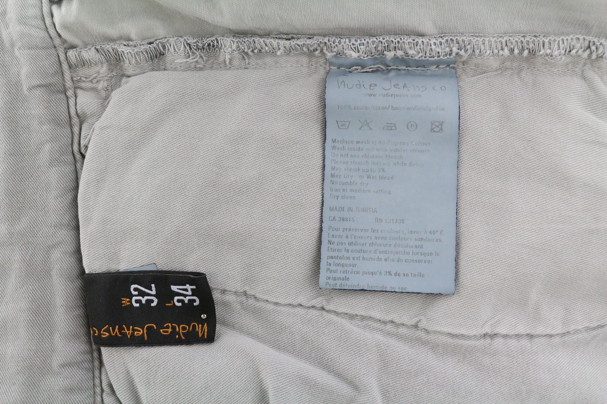 Nudie Jeans KHAKI REGULAR W32/L34 Organic Moon Dust Chino 82570 Size US 32 / EU 48 - 5 Thumbnail