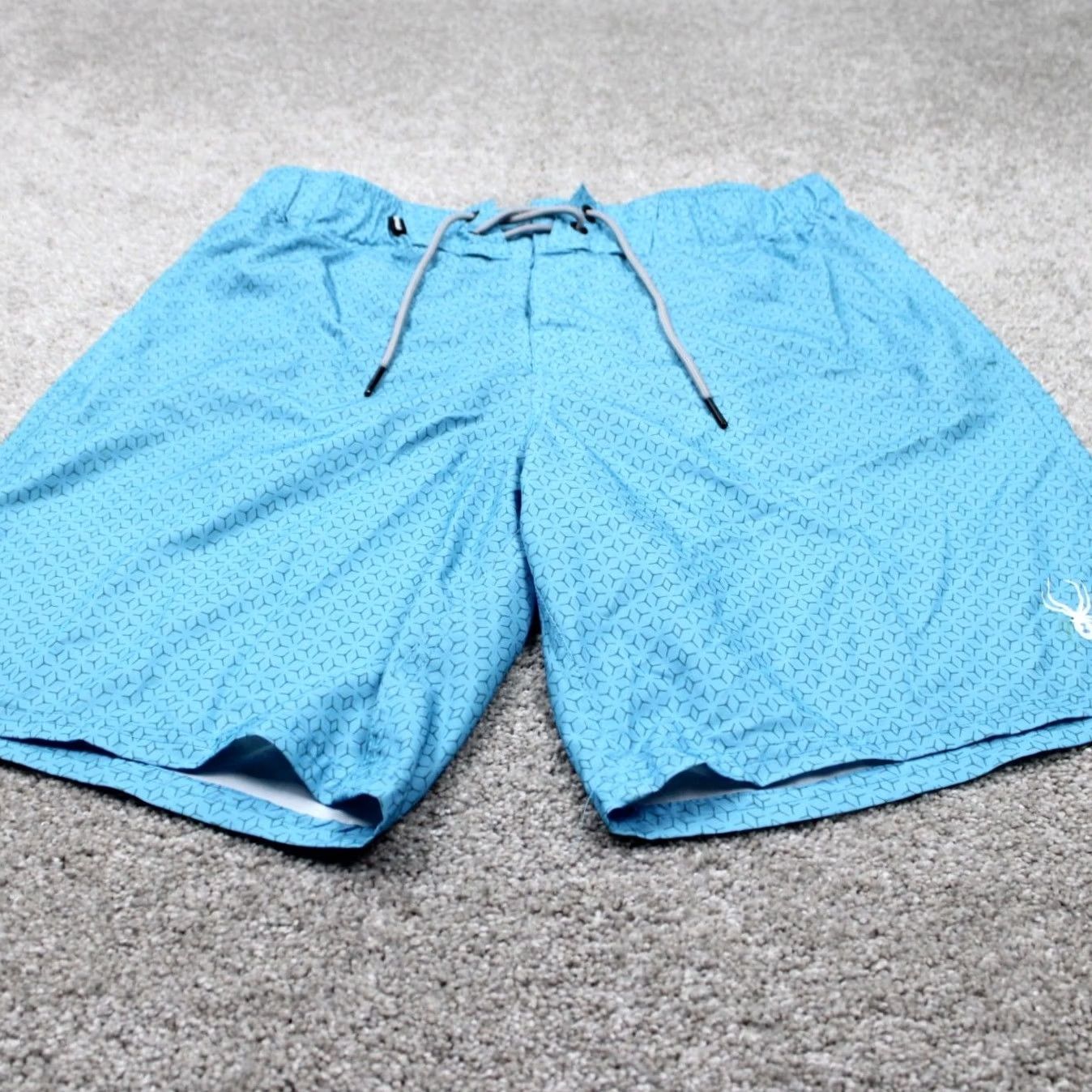 Spyder Spyder Swim Trunks Men Large Blue Geometric Quick Dry Board Shorts 9" inseam Size US 33 - 2 Thumbnail