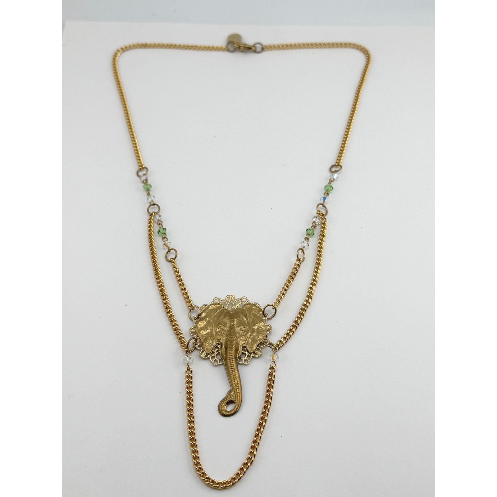 Vintage Vintage crystal filigree elephant chain necklace Size ONE SIZE - 2 Thumbnail