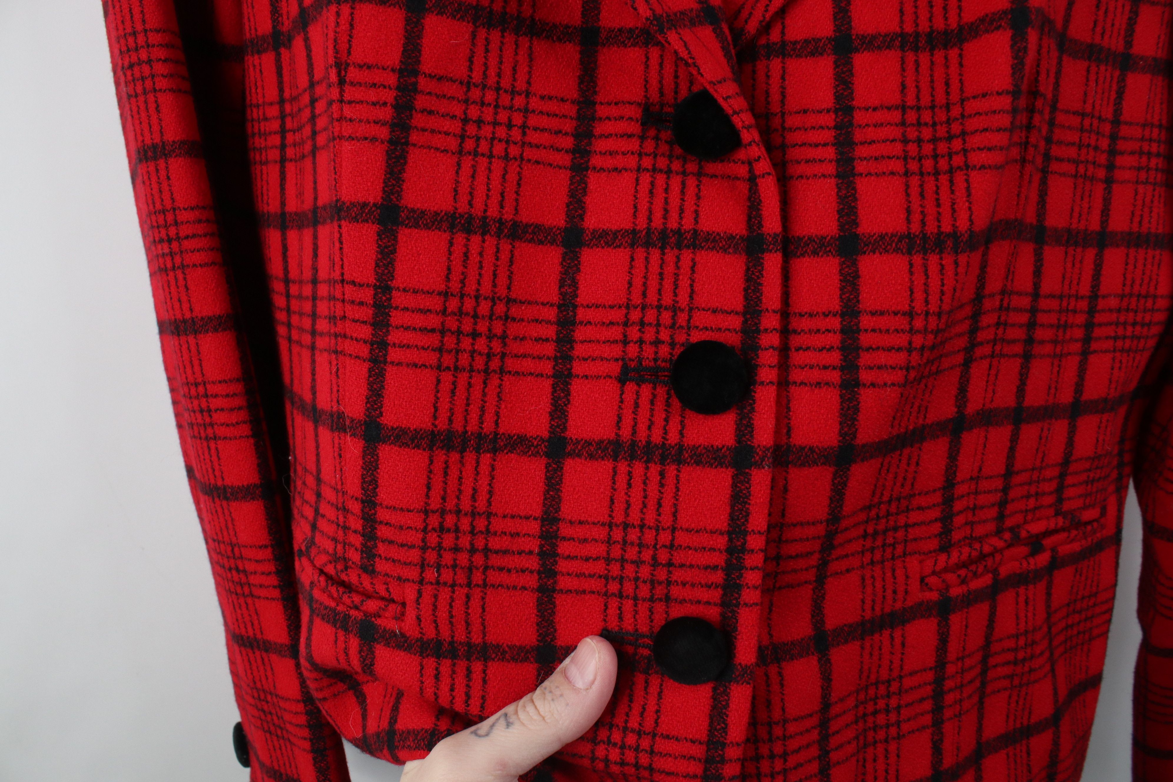 Pendleton Vintage 90s Pendleton Wool Suit Blazer Jacket Red Plaid USA Size XXL / US 16-18 / IT 52-54 - 7 Thumbnail