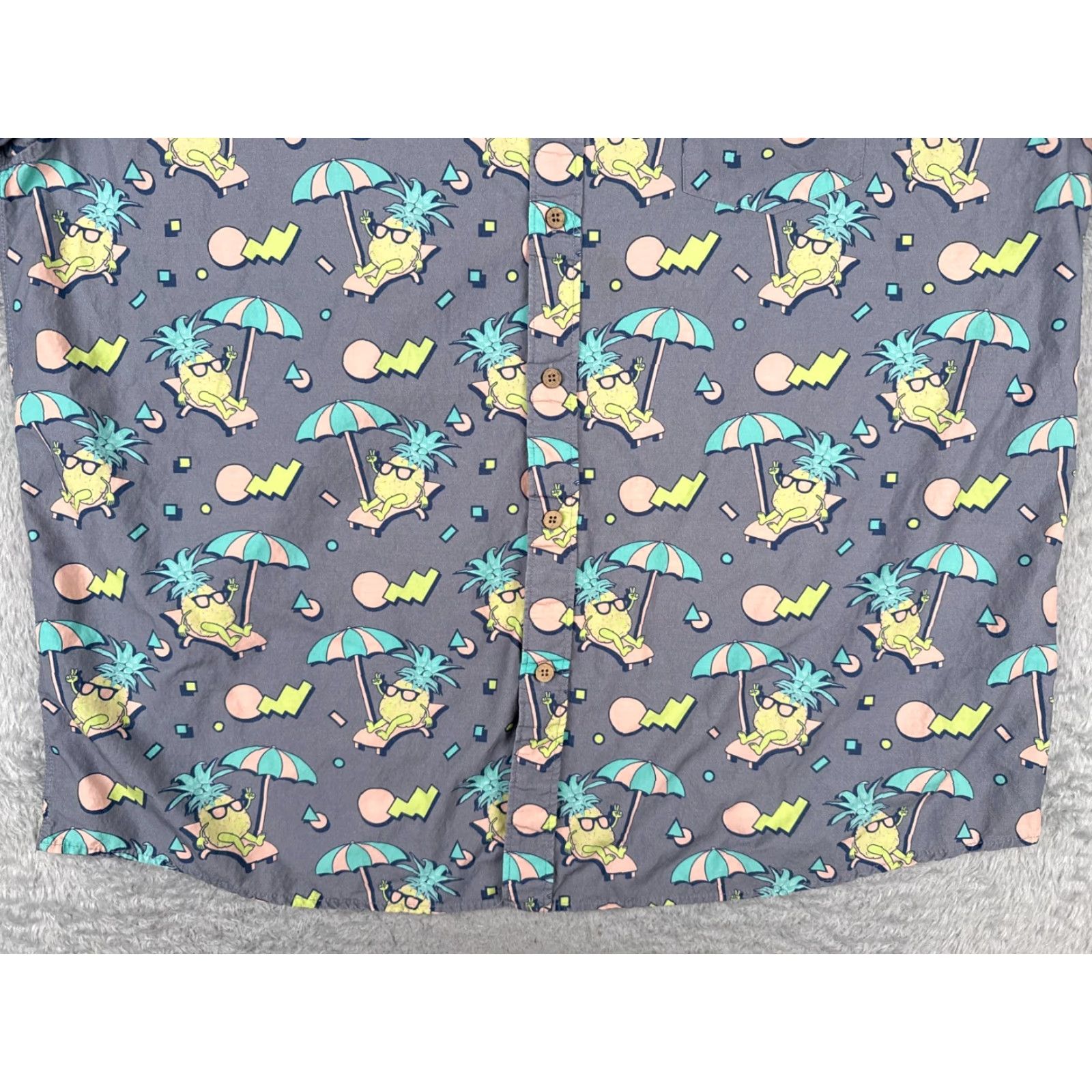 Vintage VINTAGE Tipsy Elves Shirt Mens 3XL Gray Pineapple Peace Out Button Up Hawaiian 90s Beach Aloha Outdoor Palm Mens Size US XXL / EU 58 / 5 - 5 Thumbnail