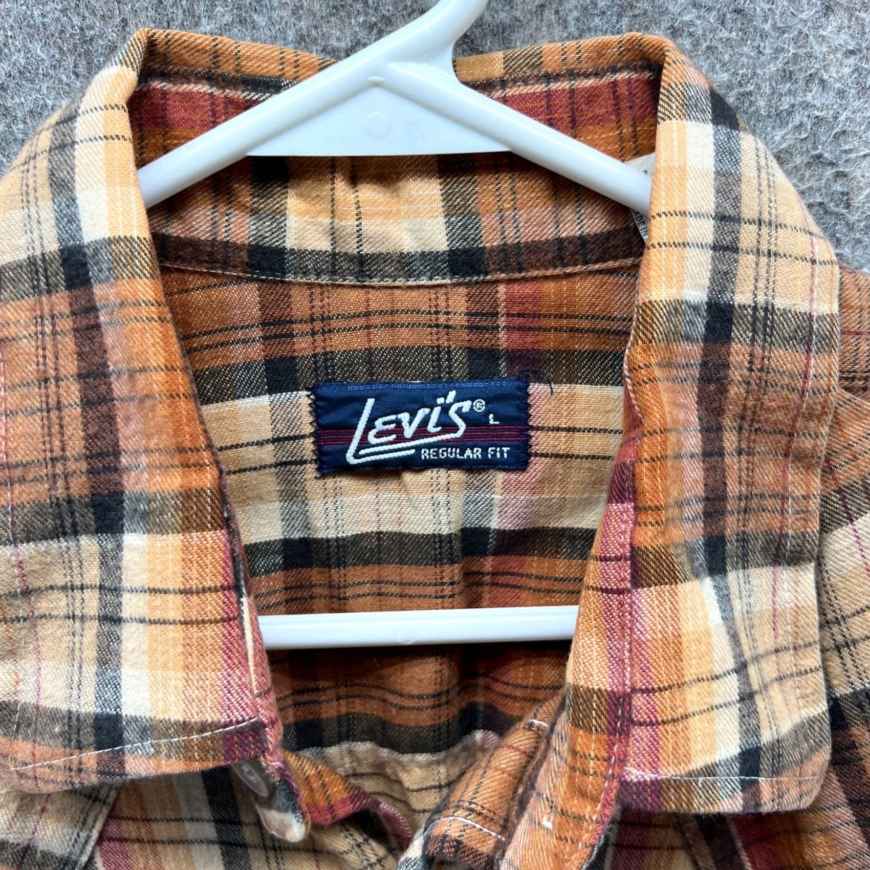 Levi's VINTAGE Levi's Shirt Mens Large Brown Tartan Plaid Pearl Snap Western Cowboy 80s Size US L / EU 52-54 / 3 - 6 Thumbnail