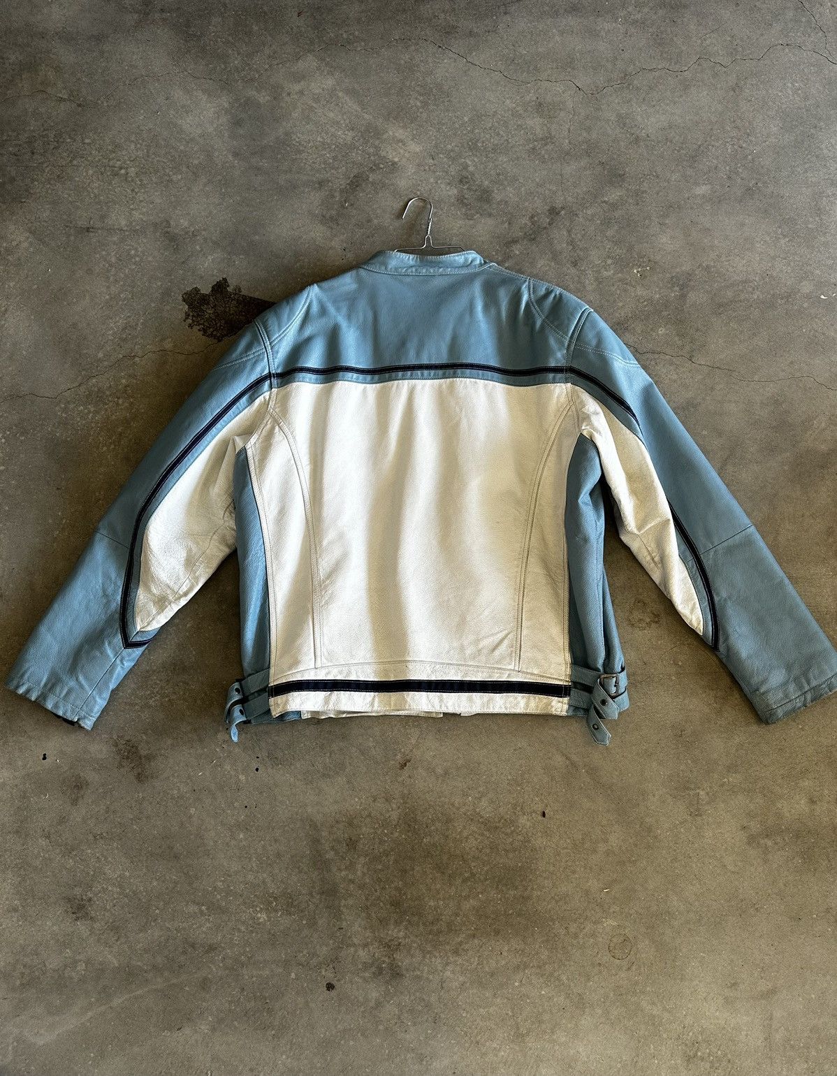 Vintage Vintage racing leather jacket Blue/white Size US XL / EU 56 / 4 - 2 Thumbnail