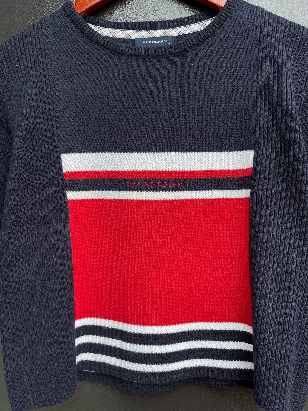 Burberry × Vintage Burberry C.W.F. Authentic Knitting Sweater Crop Top sz 14 Size S / US 4 / IT 40 - 2 Thumbnail